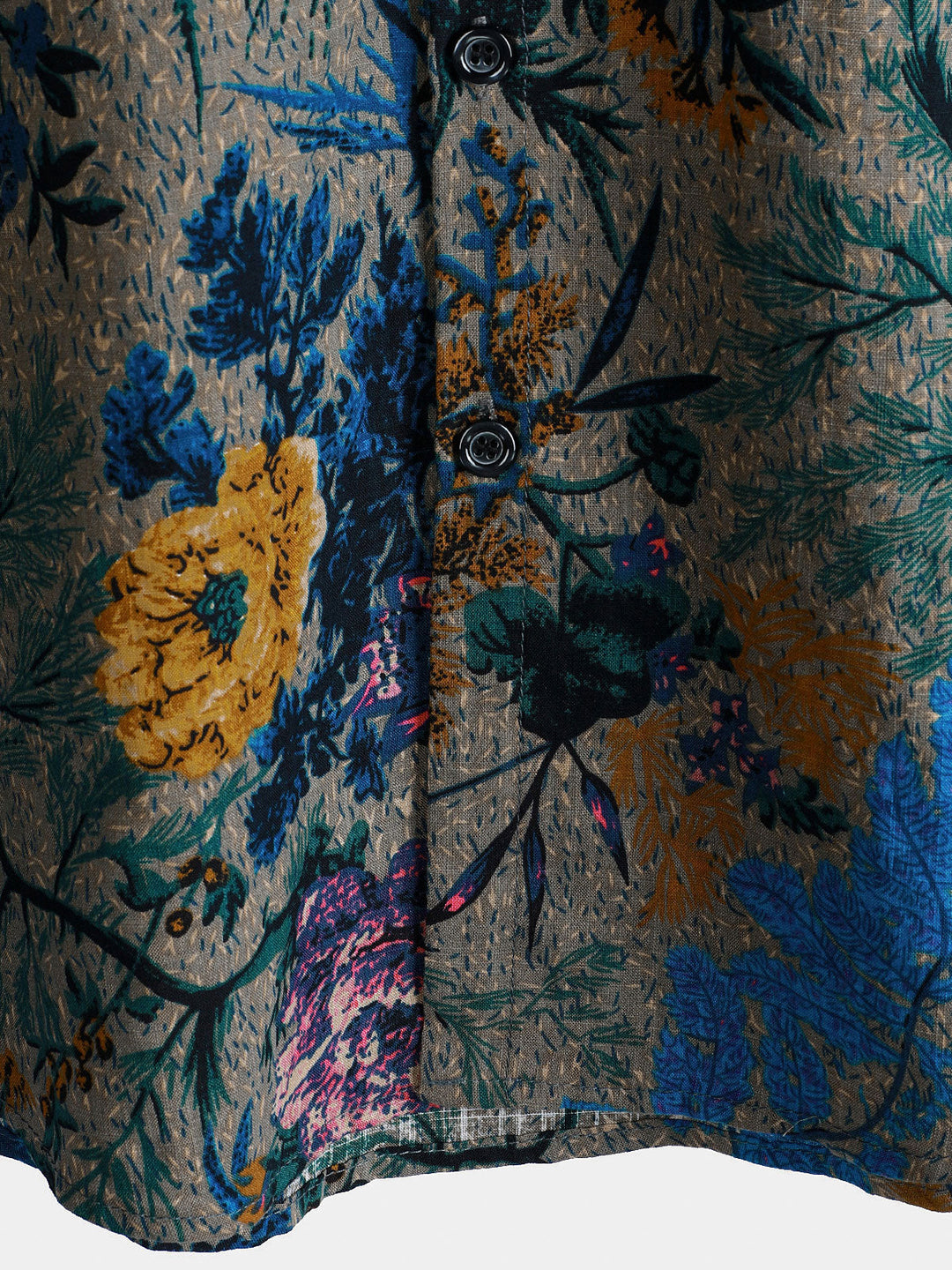 Chemise à manches courtes respirante à motif floral rétro pour homme