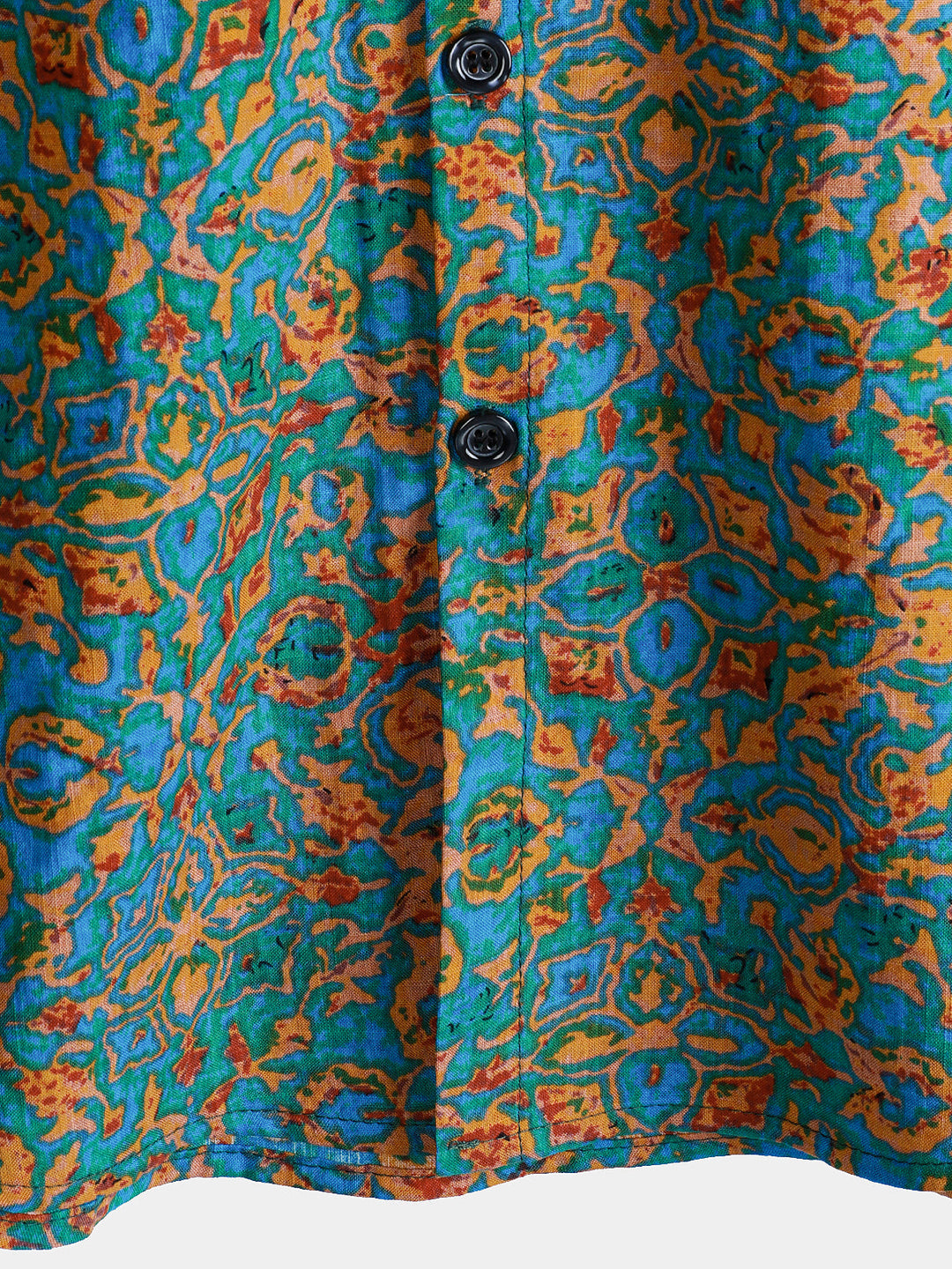 Chemise boutonnée à manches courtes et poches pour homme, style rétro, abstrait