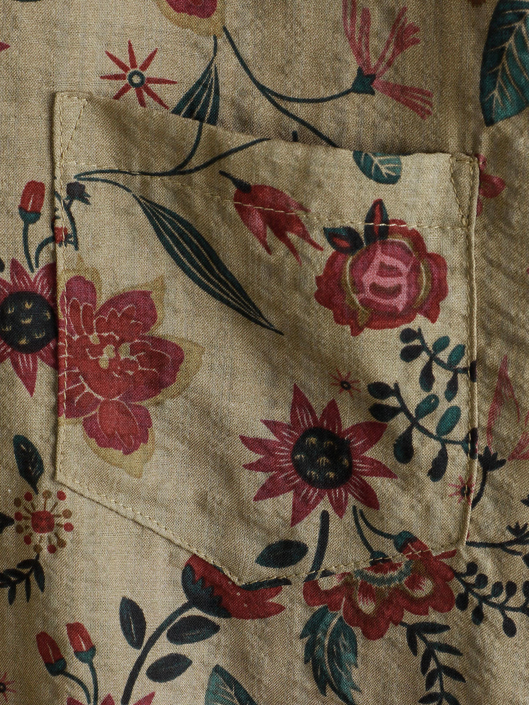Chemise rétro légère à manches courtes à imprimé floral pour homme
