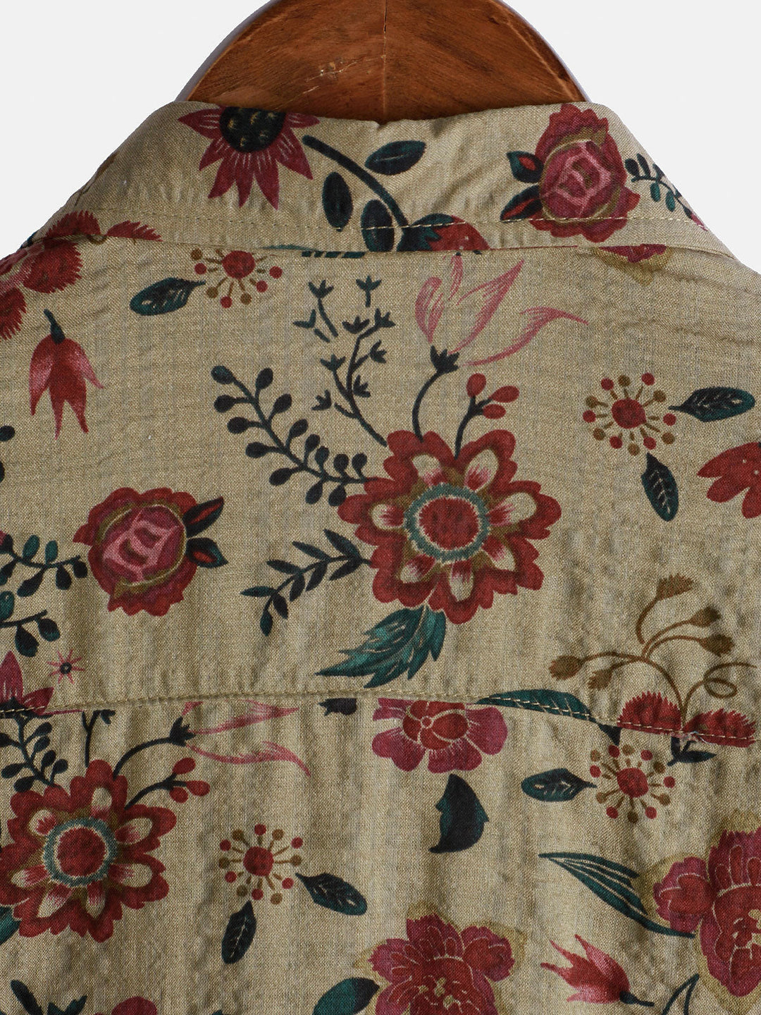 Chemise rétro légère à manches courtes à imprimé floral pour homme