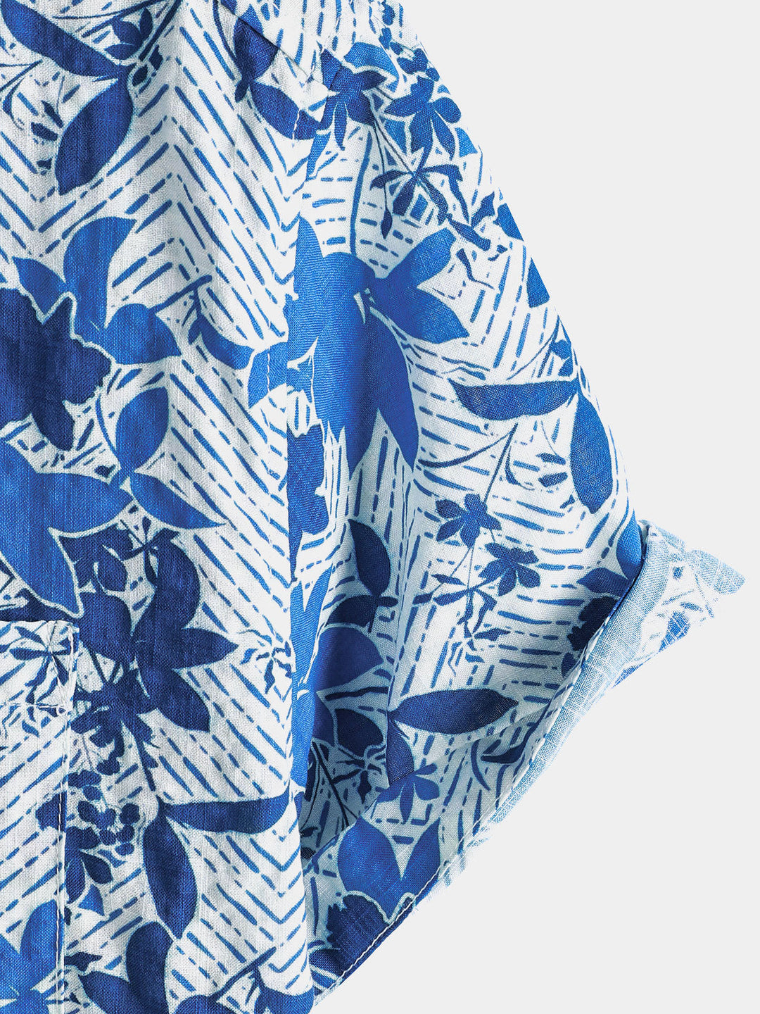 Chemise Homme Hawaïenne Plage Bleue à Imprimé Floral Légère et Respirante avec Poche Poitrine Manches Courtes