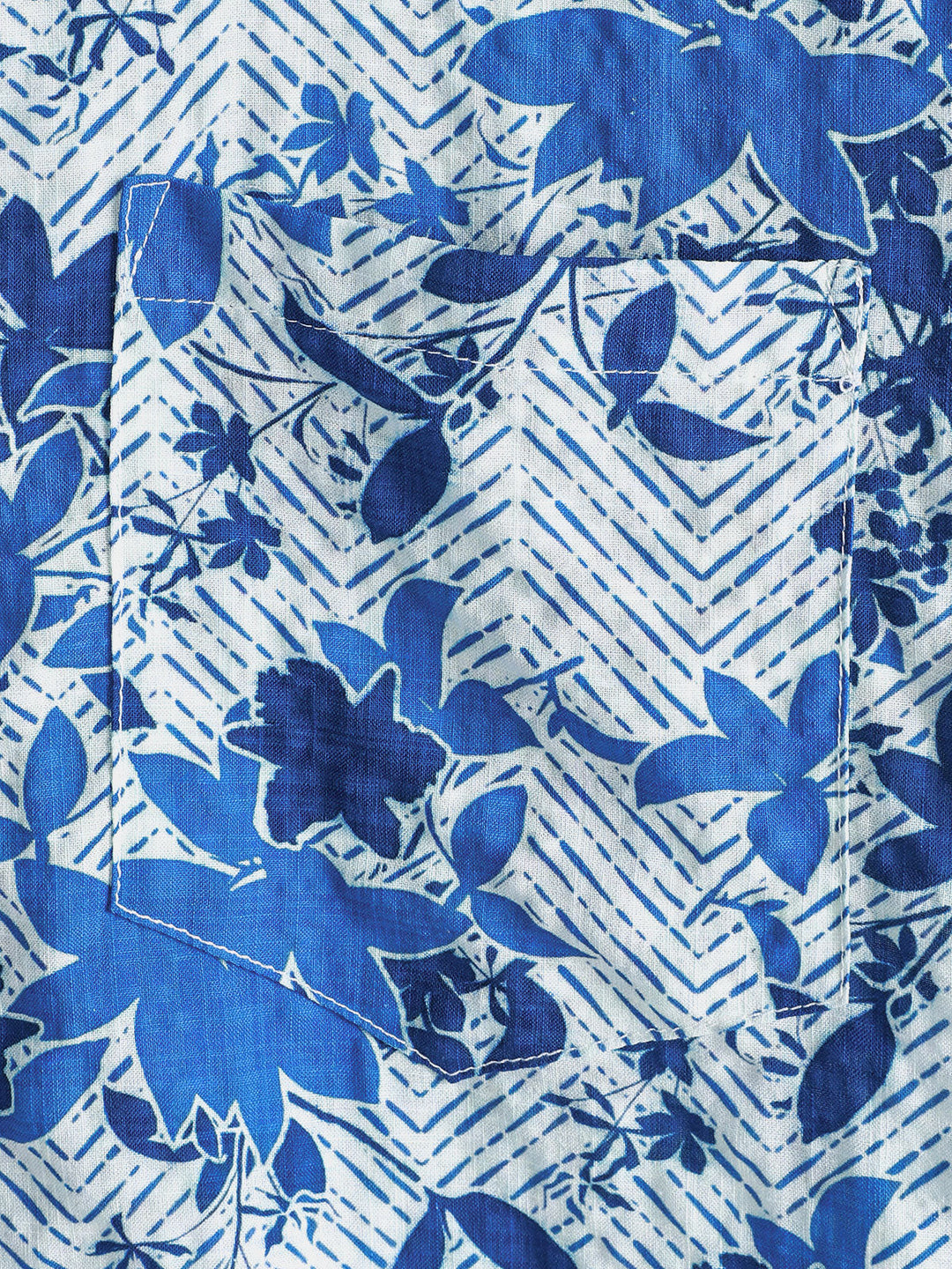 Chemise Homme Hawaïenne Plage Bleue à Imprimé Floral Légère et Respirante avec Poche Poitrine Manches Courtes
