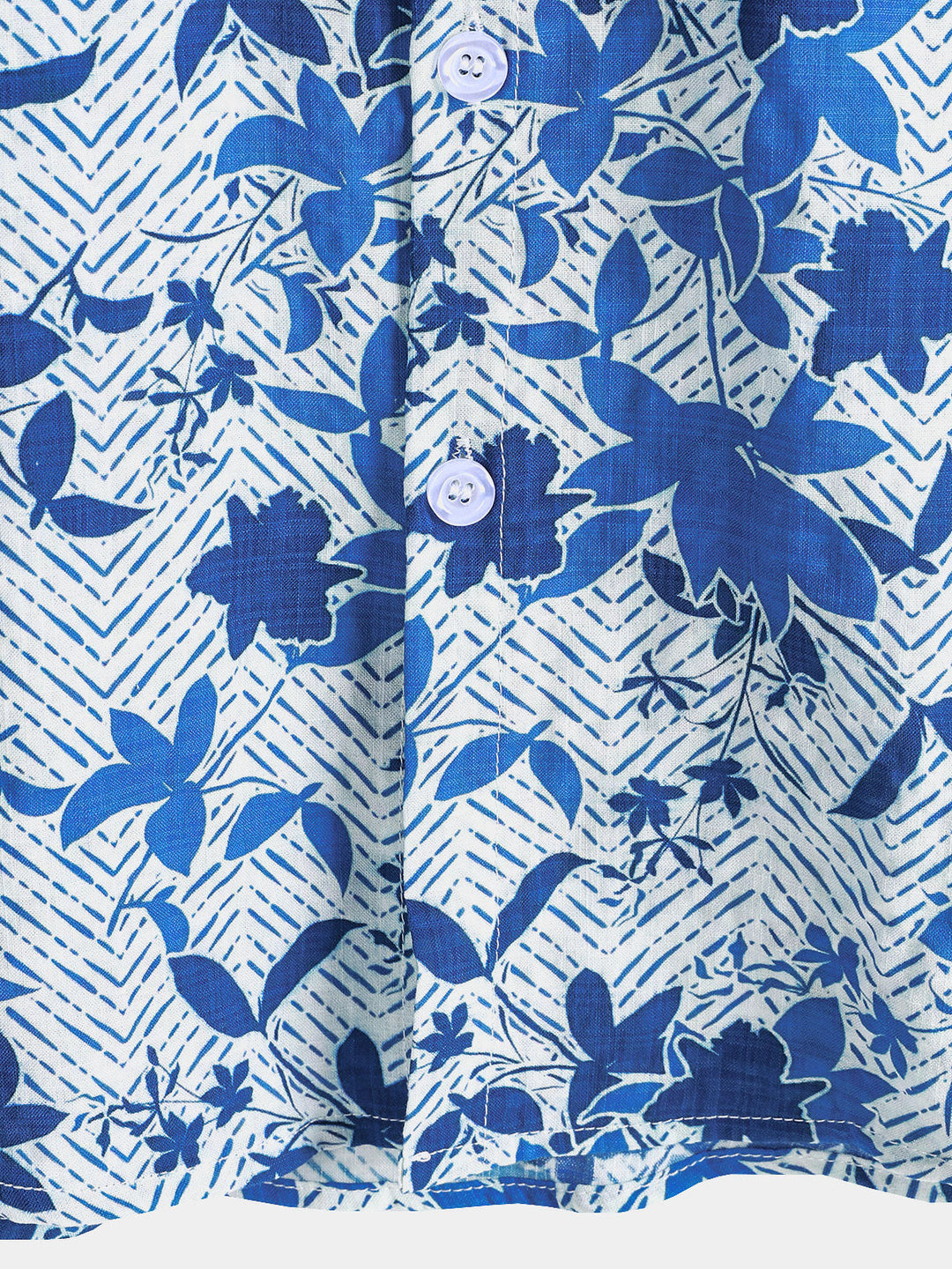 Chemise Homme Hawaïenne Plage Bleue à Imprimé Floral Légère et Respirante avec Poche Poitrine Manches Courtes