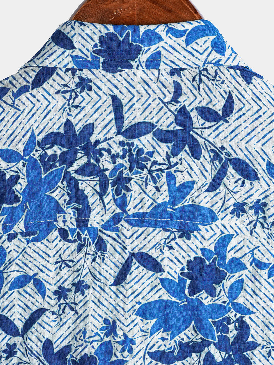 Chemise Homme Hawaïenne Plage Bleue à Imprimé Floral Légère et Respirante avec Poche Poitrine Manches Courtes