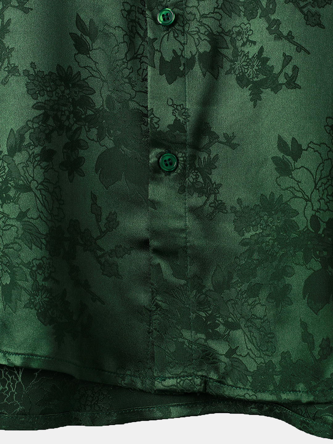 Chemise à manches courtes en satin de soie avec poche jacquard pour hommes