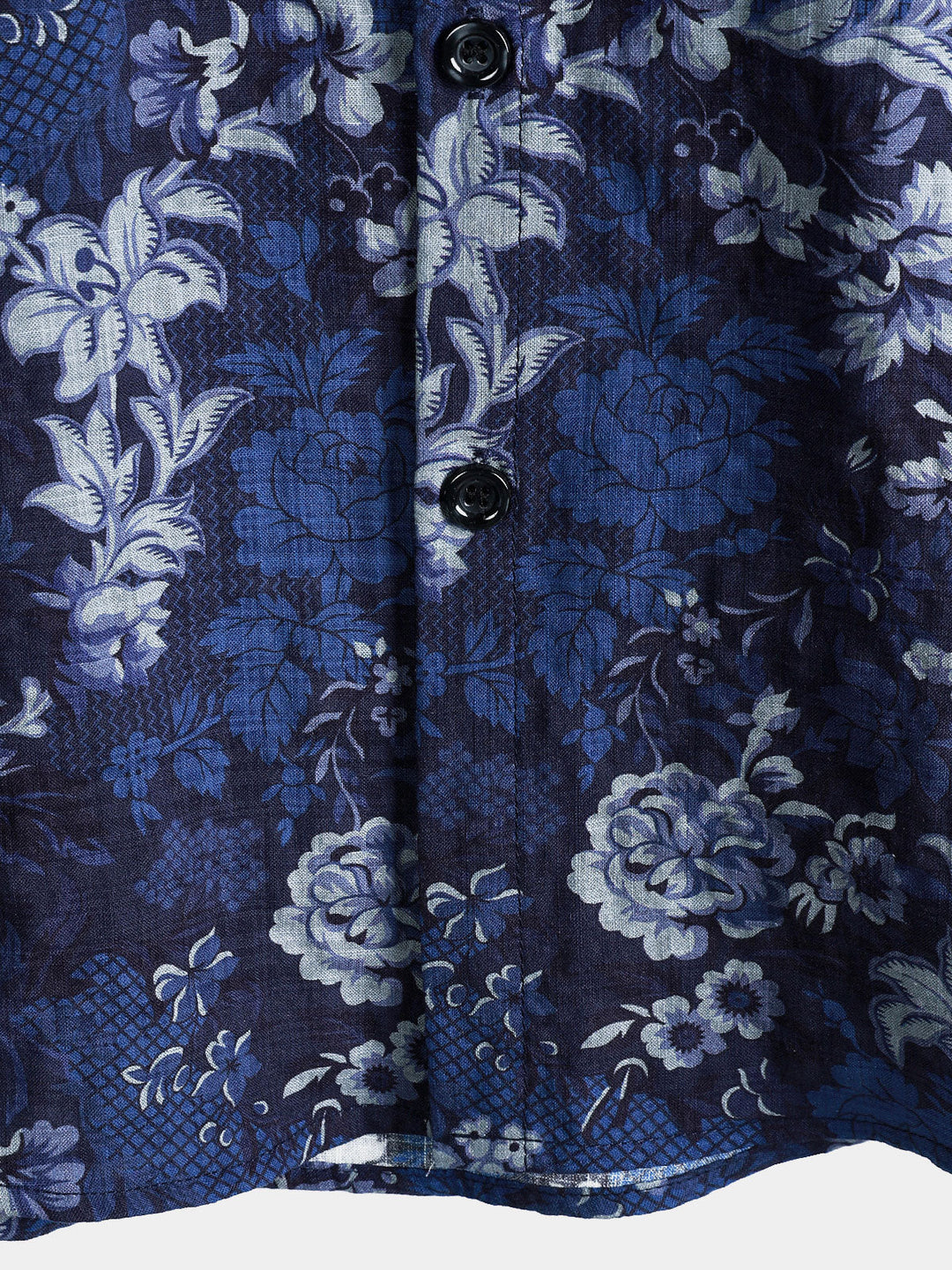 Chemise Homme Hawaïenne Bleue à Imprimé Floral en Coton Léger et Respirant avec Poche Poitrine Manches Courtes