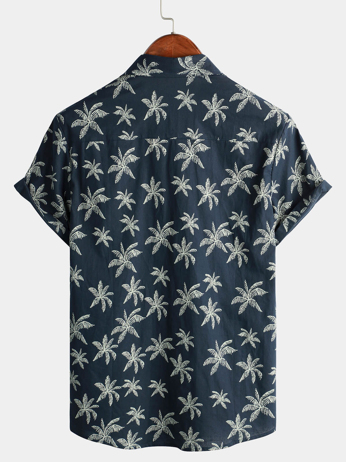 Chemise Hawaïenne à Manches Courtes avec Imprimé de Palmiers pour Homme