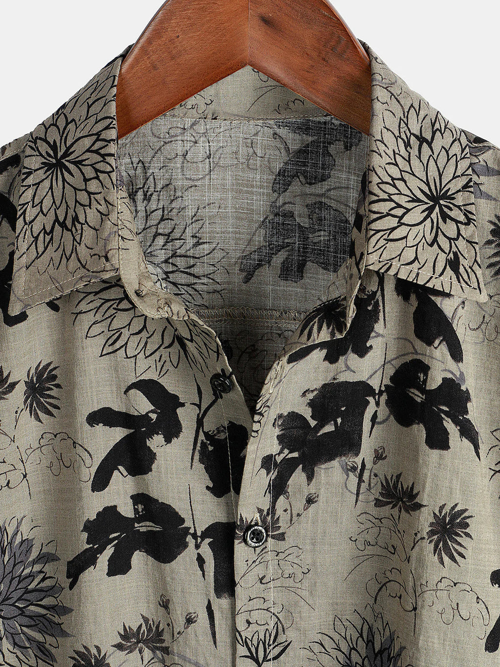 Chemise d'Homme Vintage à Manches Courtes avec Imprimé Floral Rétro