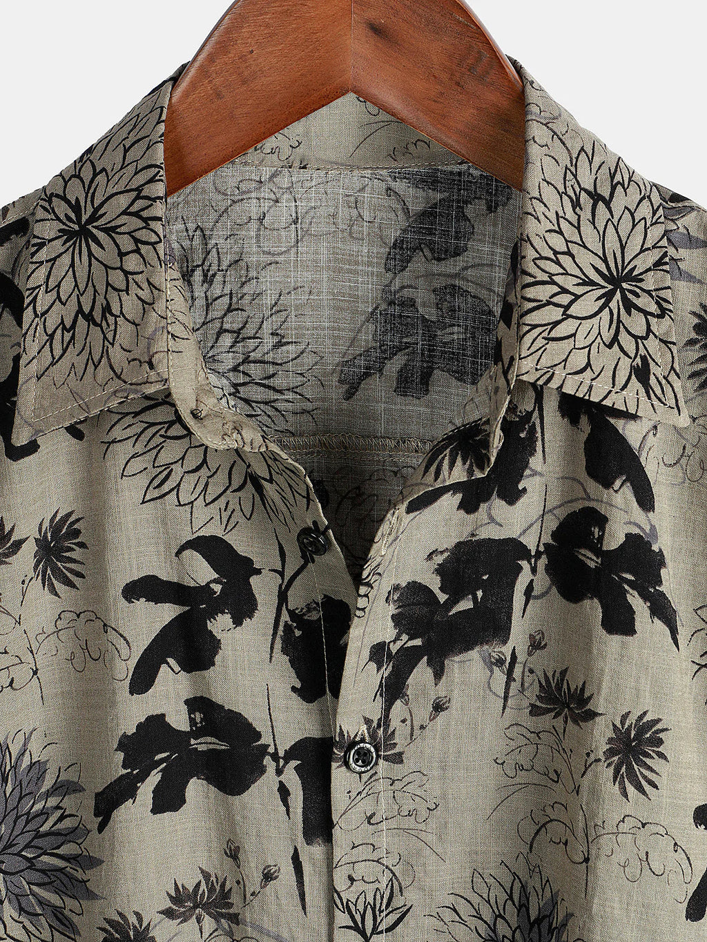 Chemise à manches courtes à manches courtes pour homme avec imprimé floral rétro