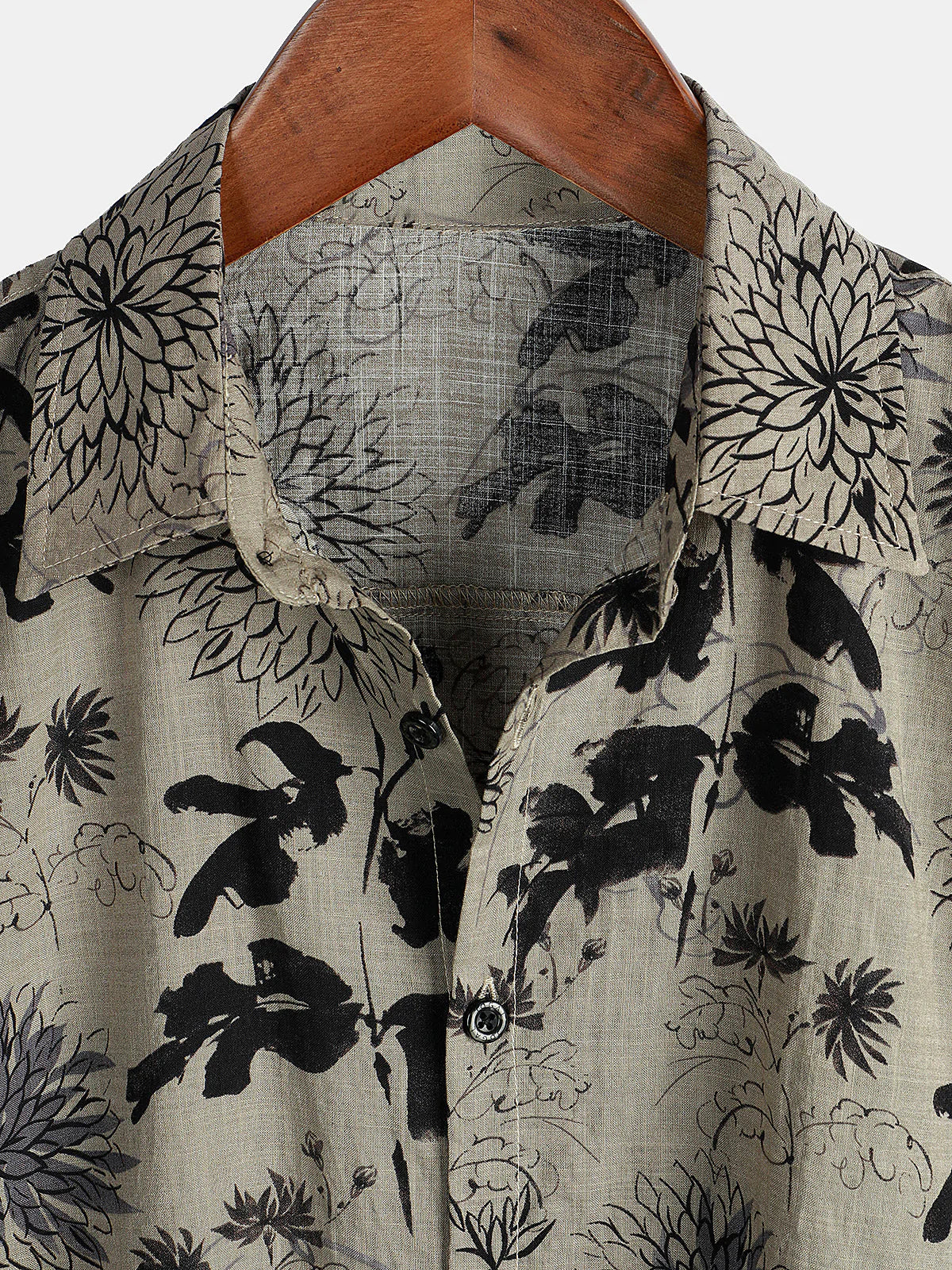 Chemise à manches courtes à manches courtes pour homme avec imprimé floral rétro