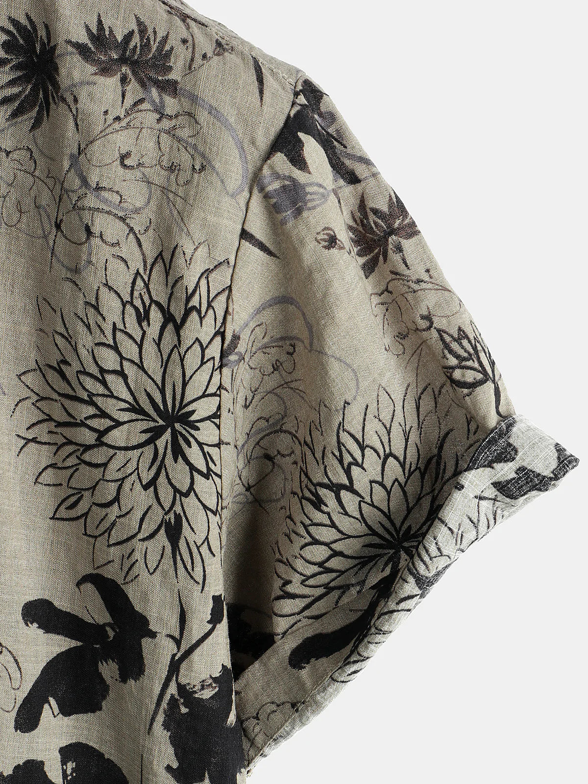 Chemise à manches courtes à manches courtes pour homme avec imprimé floral rétro