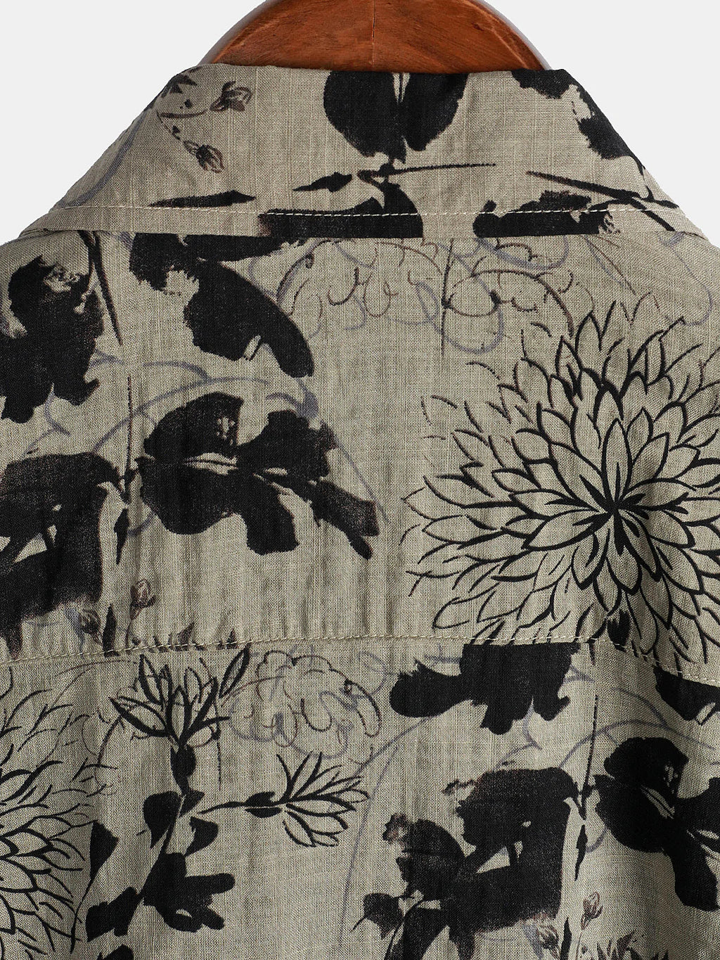 Chemise d'Homme Vintage à Manches Courtes avec Imprimé Floral Rétro