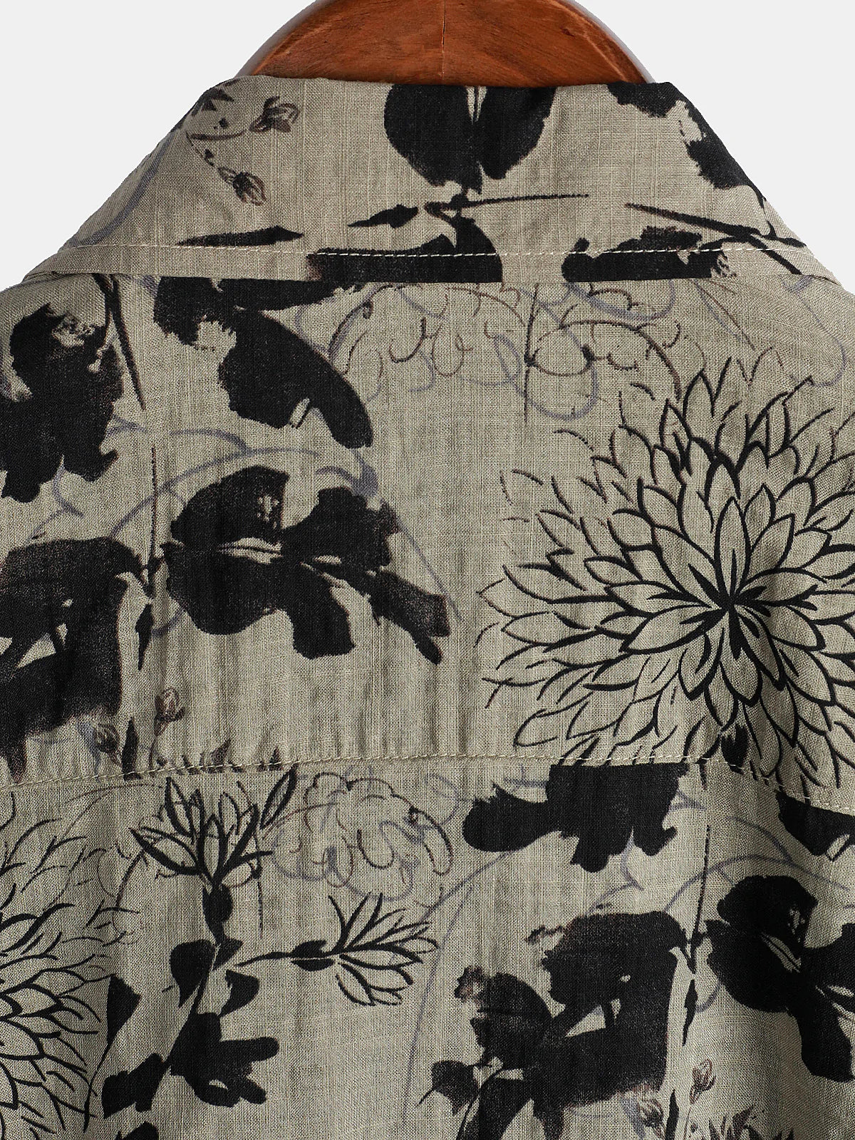 Chemise d'Homme Vintage à Manches Courtes avec Imprimé Floral Rétro