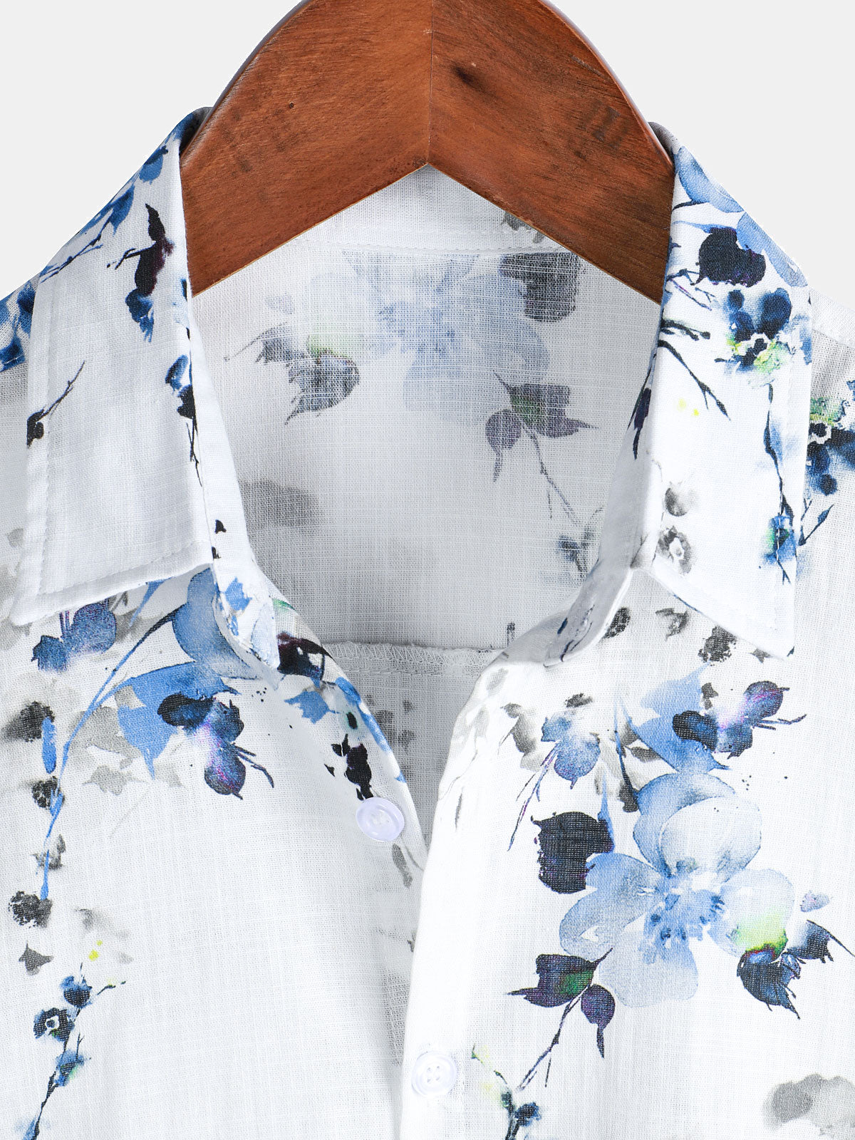 Chemise d'été décontractée à manches courtes en coton pour homme, imprimé floral vintage
