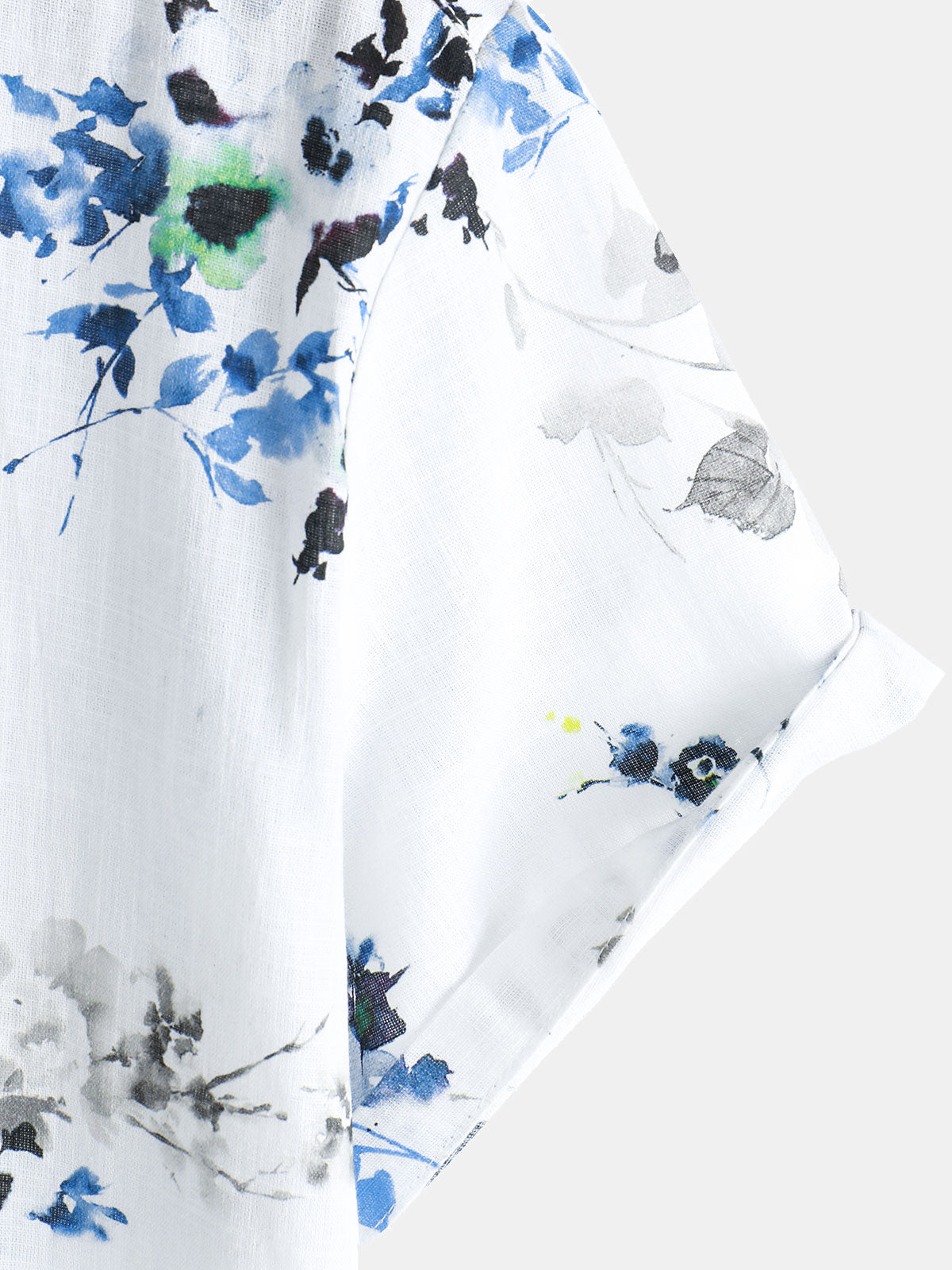 Chemise d'été décontractée à manches courtes en coton pour homme, imprimé floral vintage