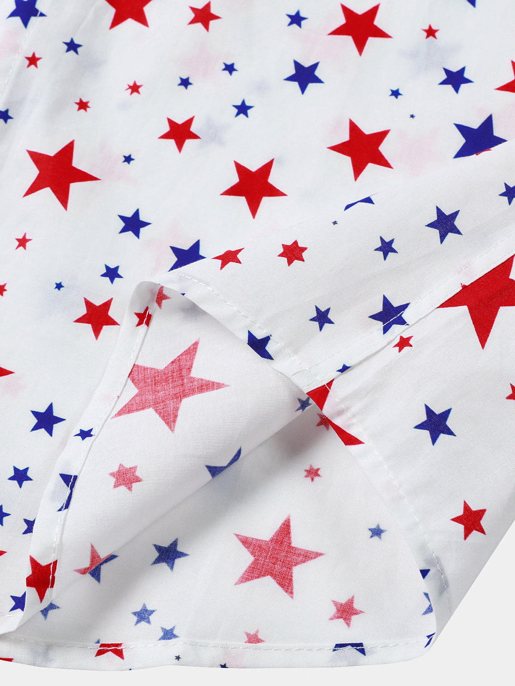 Chemise Homme à Imprimé Étoiles Patriotiques Décontractée Style Vacances Manches Courtes
