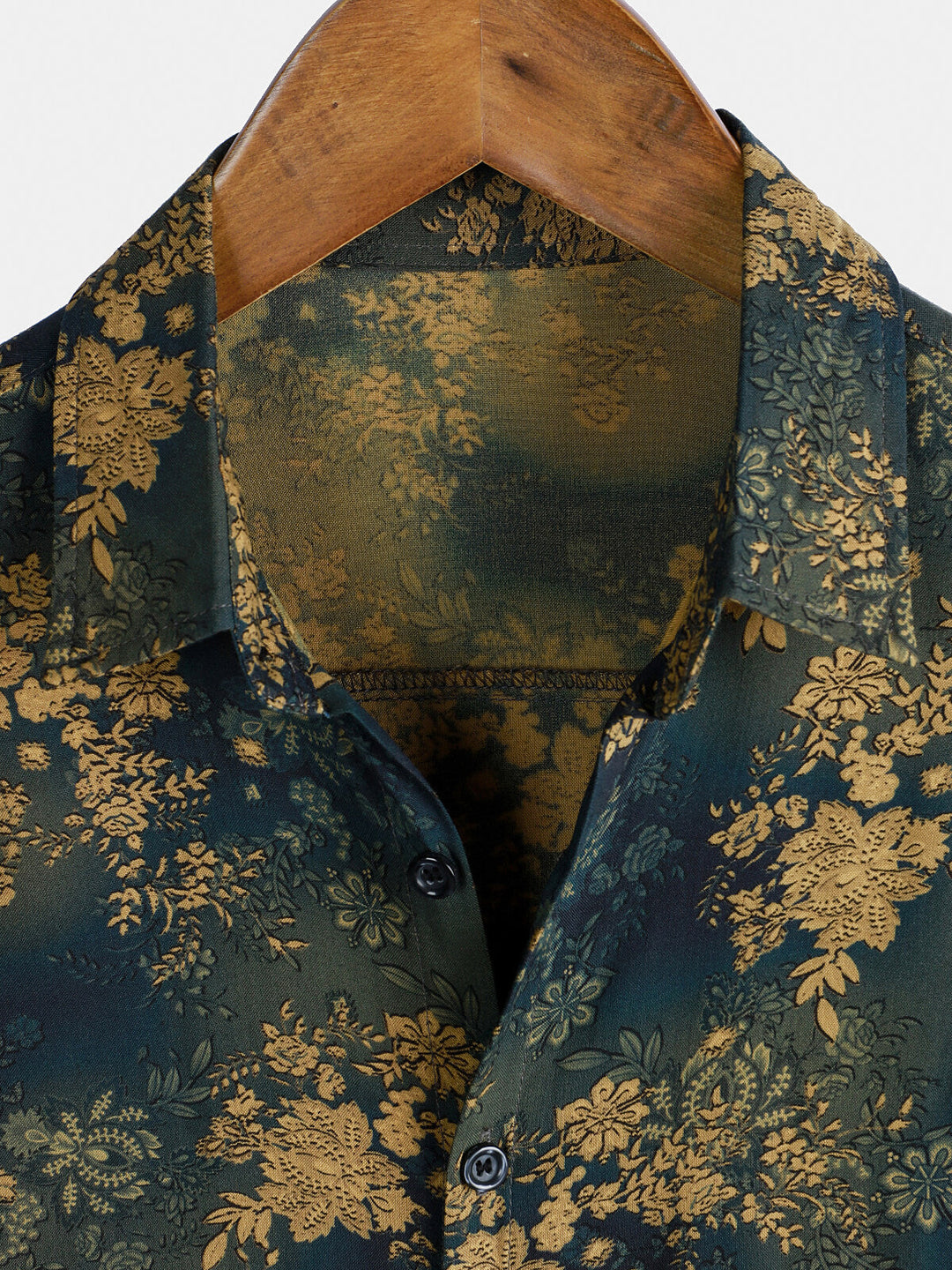 Chemise à manches courtes en rayonne à imprimé floral rétro pour homme