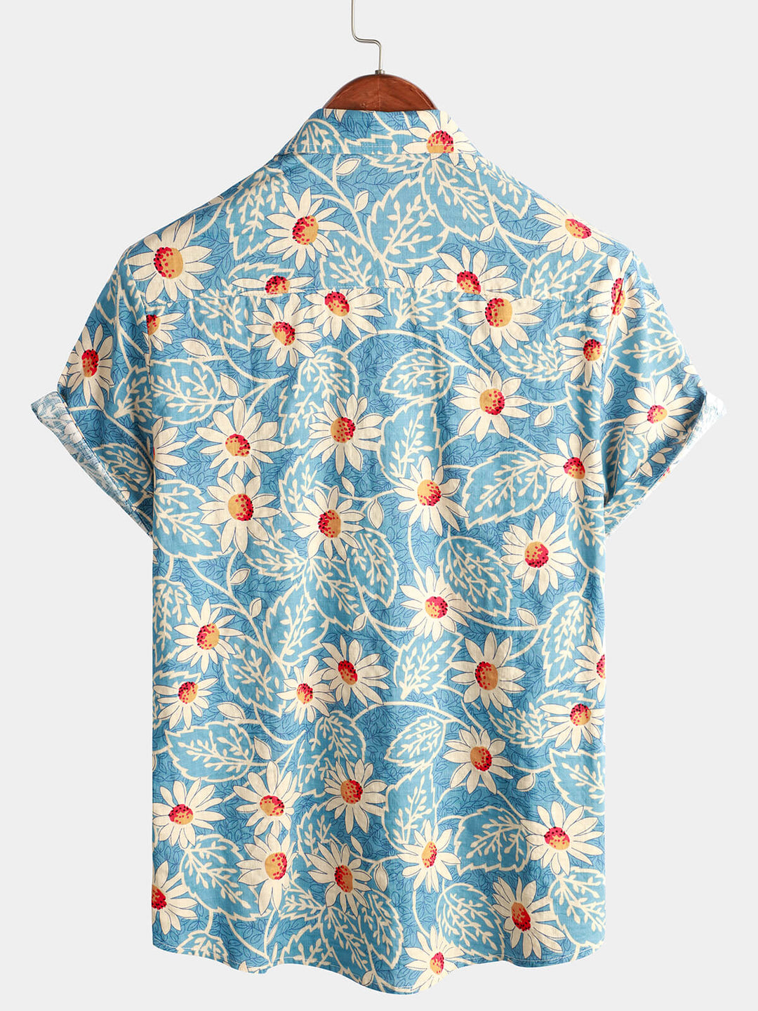 Chemise à fleurs hawaïenne en coton rétro pour homme