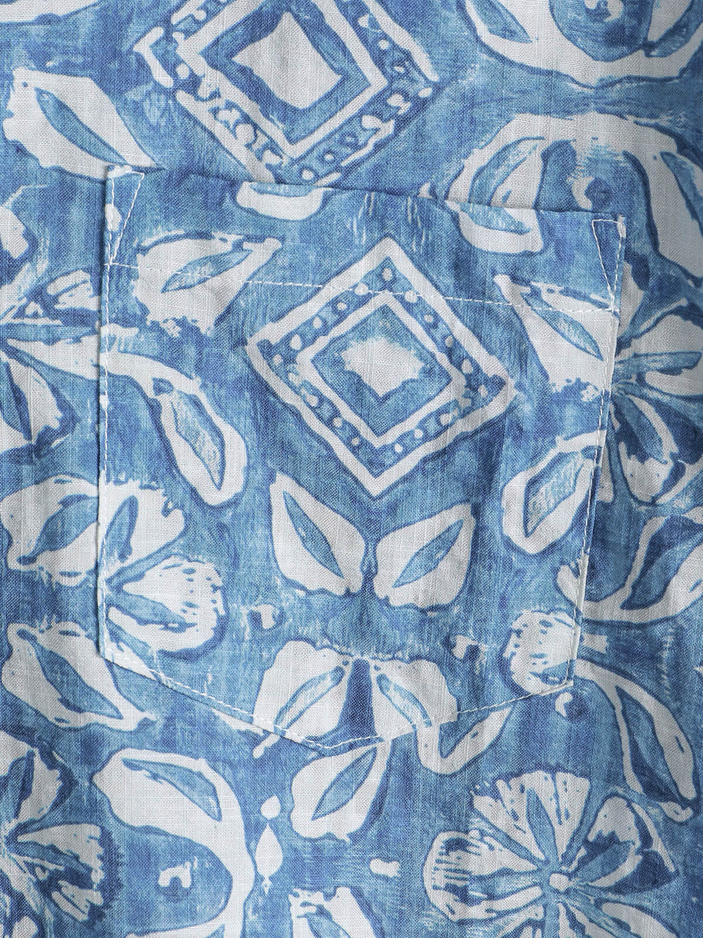 Chemise d'été à manches courtes et poches bleues pour homme, imprimé floral, pour la plage