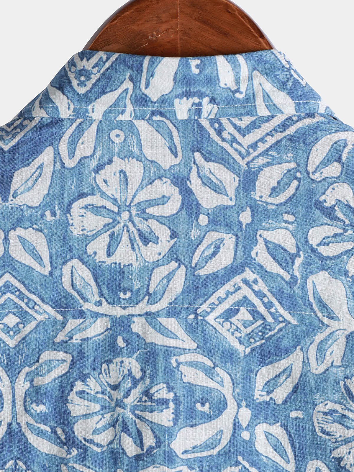 Chemise d'été à manches courtes et poches bleues pour homme, imprimé floral, pour la plage