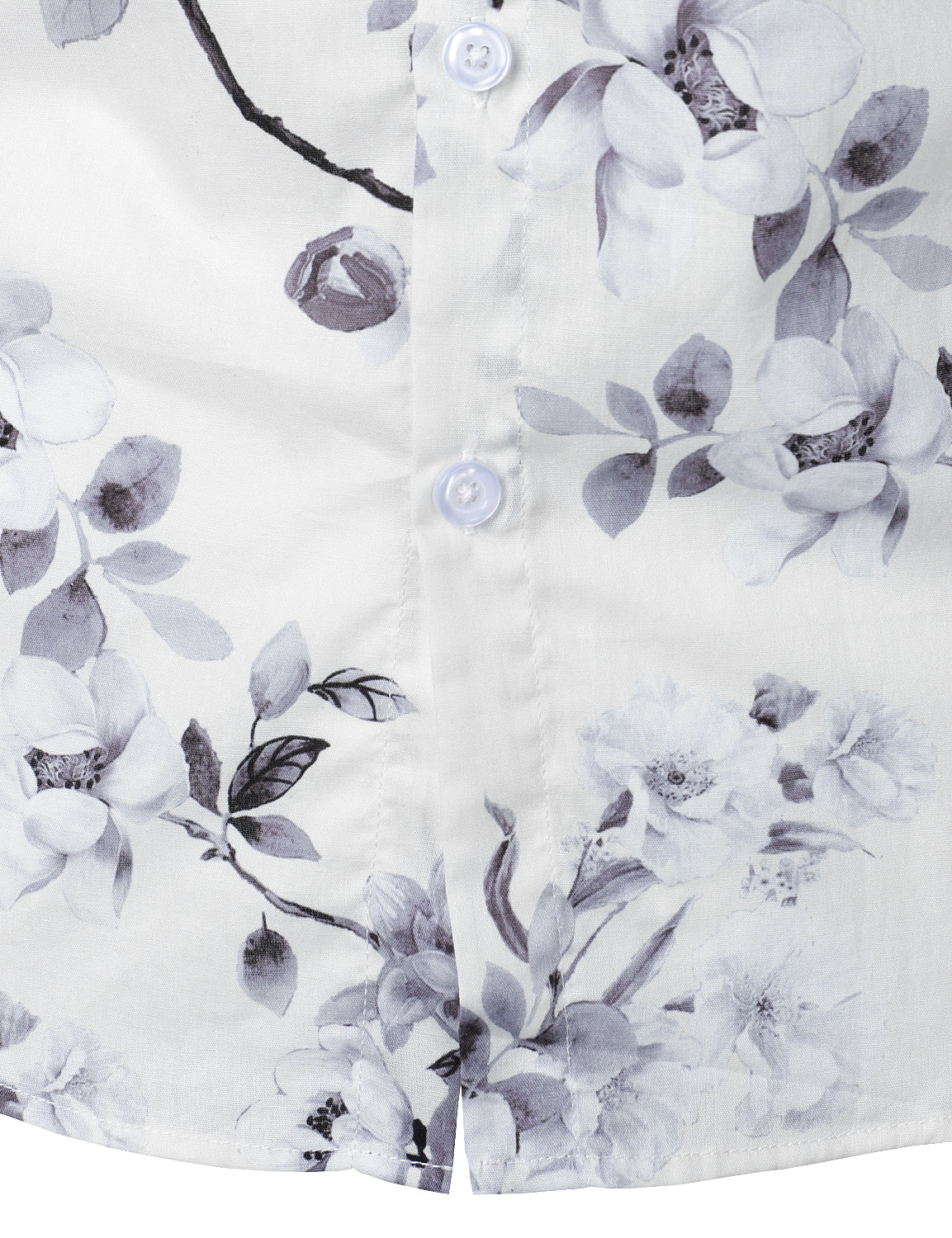 Chemise à manches longues blanche en coton à fleurs pour homme