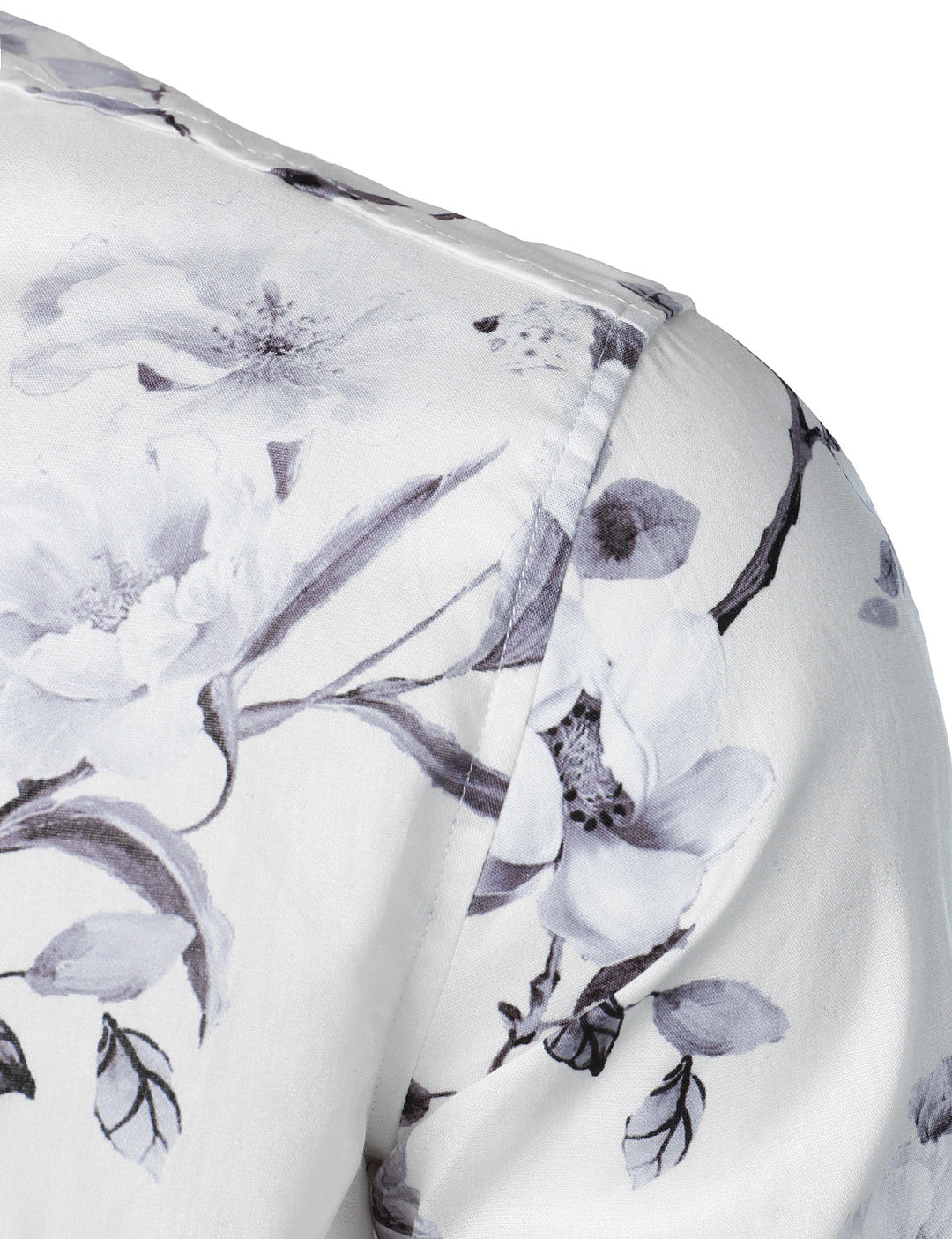 Chemise à manches longues blanche en coton à fleurs pour homme