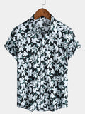Chemise de Vacances Tropicale Vintage Florale à Manches Courtes pour Homme