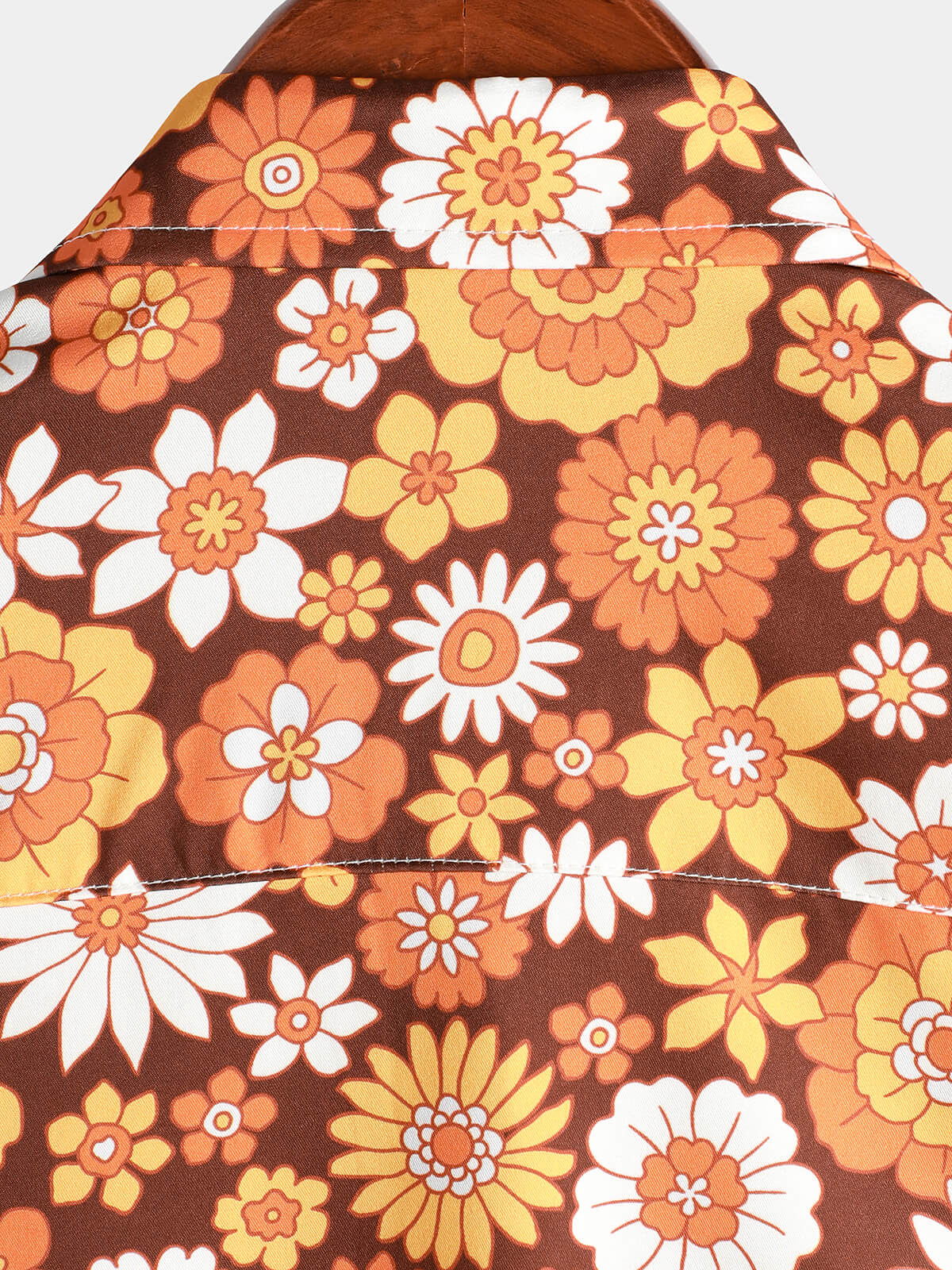Hommes Vintage Floral Bouton Up Short Sleeve Beach Disco Summer 70s Retro Hawaiian Shirt
