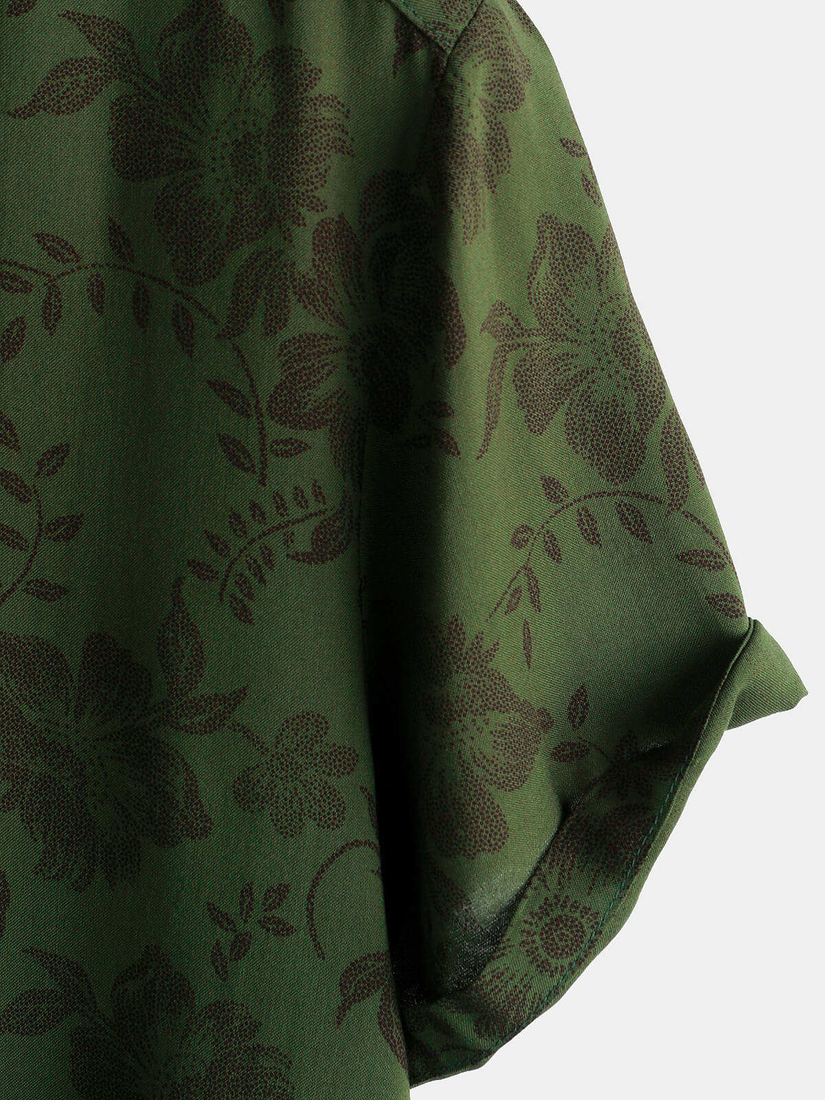 Chemise à manches courtes boutonnée pour hommes, motif Floral vert foncé, Vintage hawaïen, doux, vacances à la plage