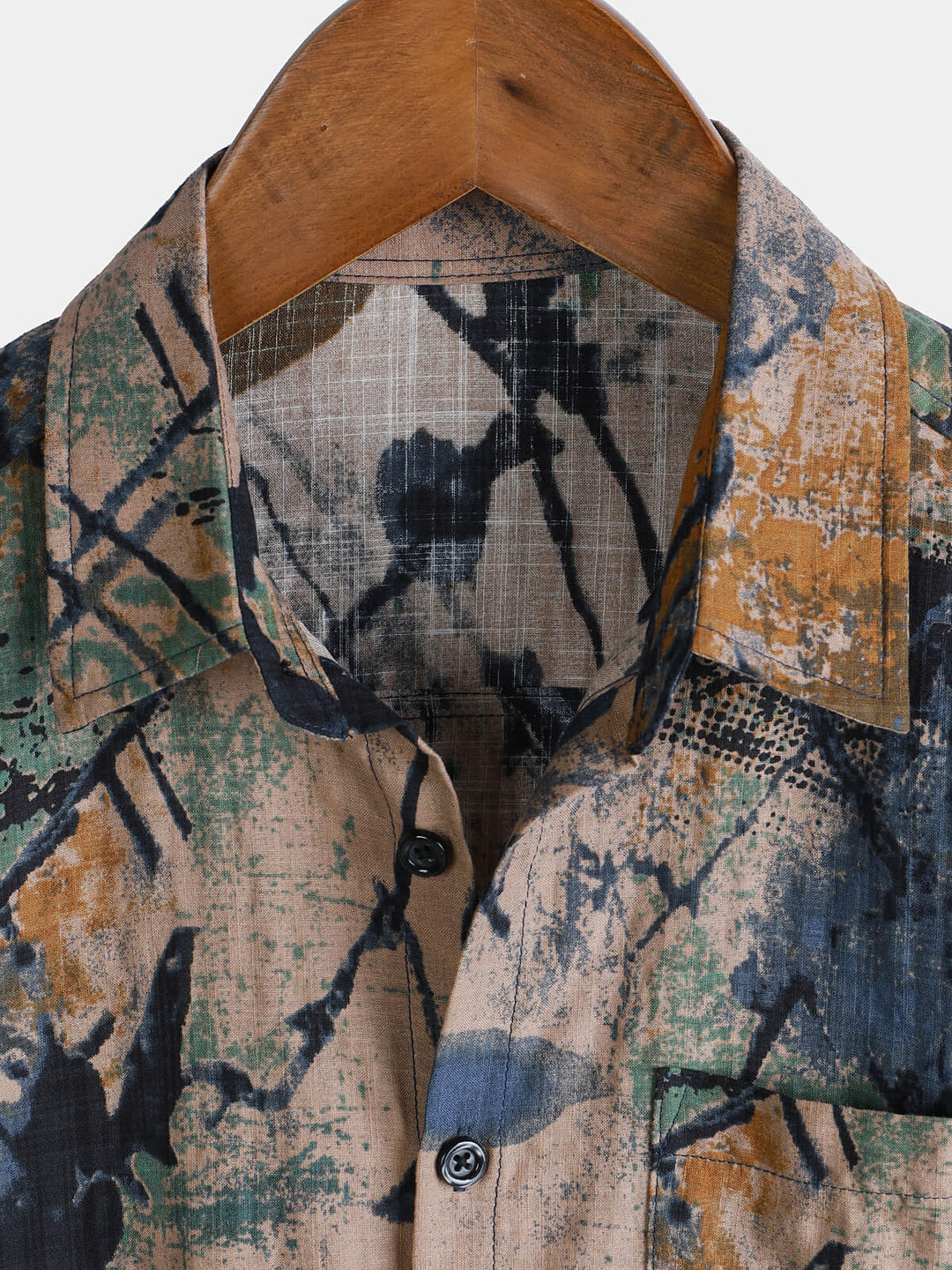 Chemise boutonnée à manches courtes pour homme, motif abstrait, idéale pour les vacances, été