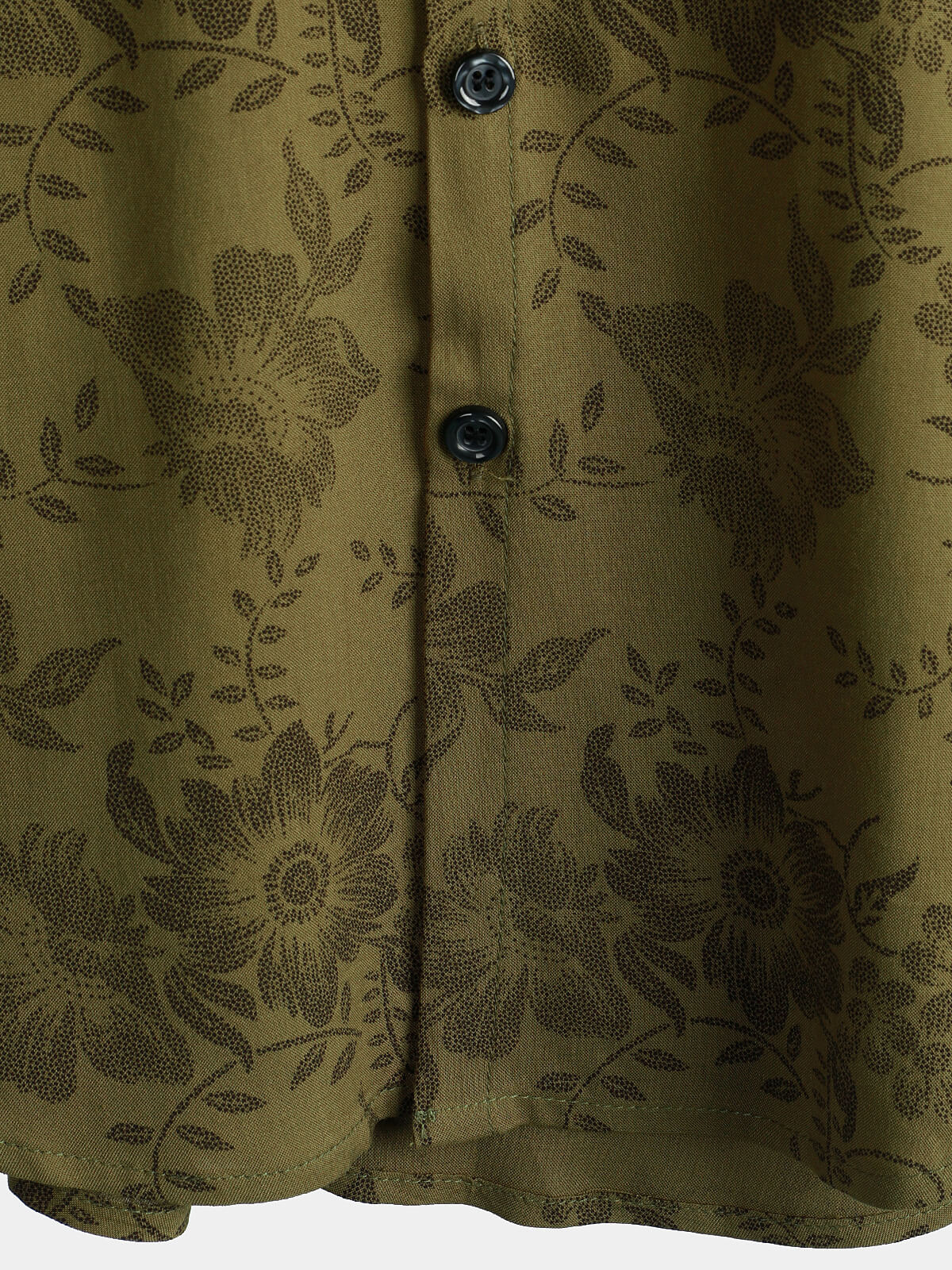 Chemise Vintage Florale Verte pour Homme à Manches Courtes Cool Rétro Été Années 70