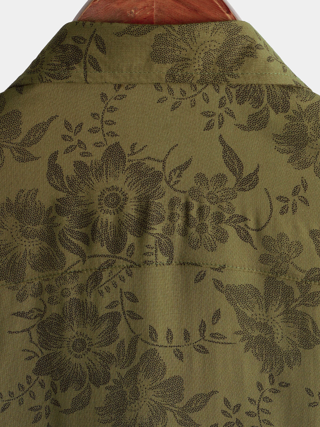 Chemise Vintage Florale Verte pour Homme à Manches Courtes Cool Rétro Été Années 70