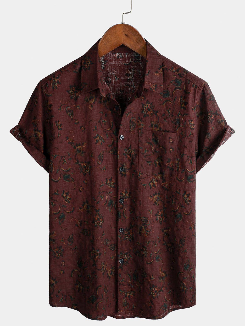 Chemise d'Été Florale Rétro Boho pour Homme