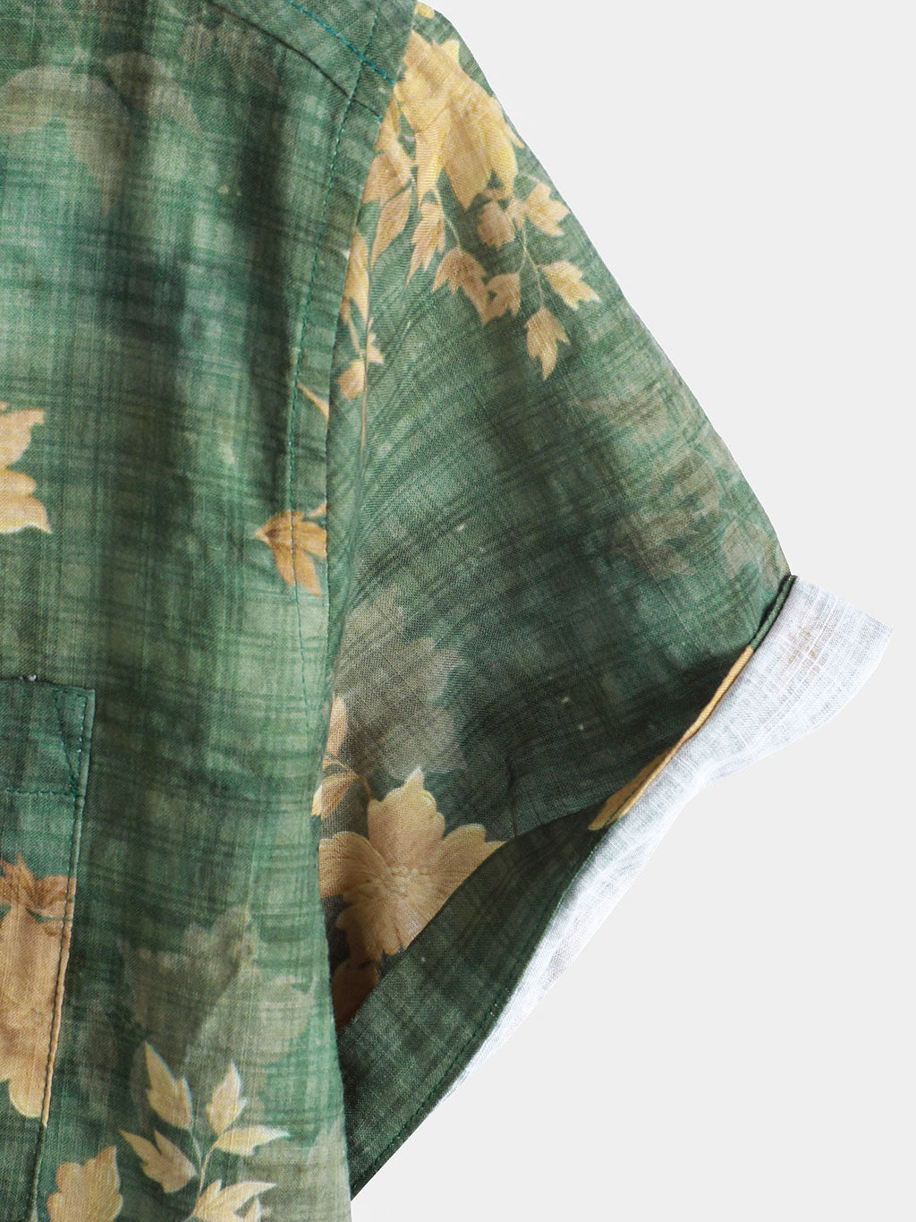 Chemise de plage à manches courtes et poche à imprimé floral vintage pour homme