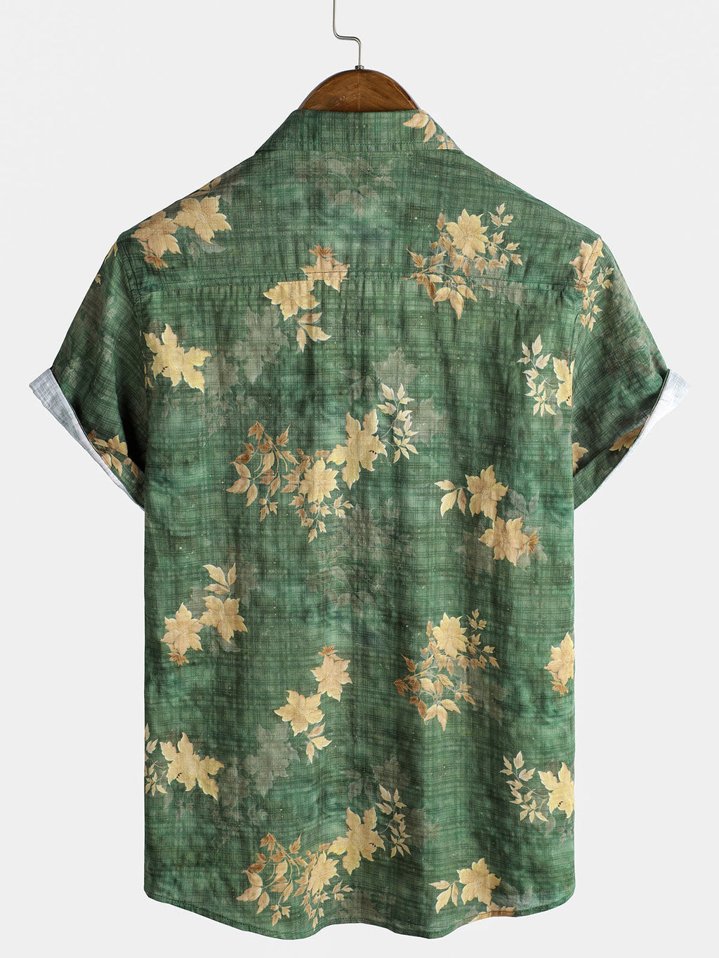 Chemise de plage à manches courtes et poche à imprimé floral vintage pour homme
