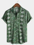 Chemise à manches courtes à rayures vintage pour homme