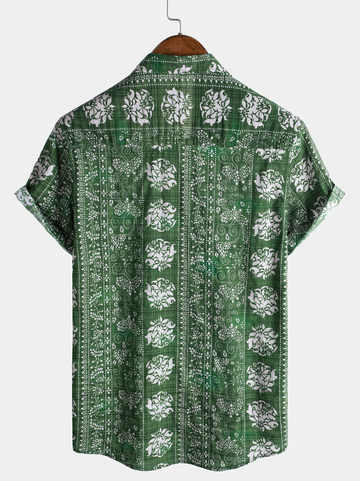 Chemise à manches courtes à rayures vintage pour homme
