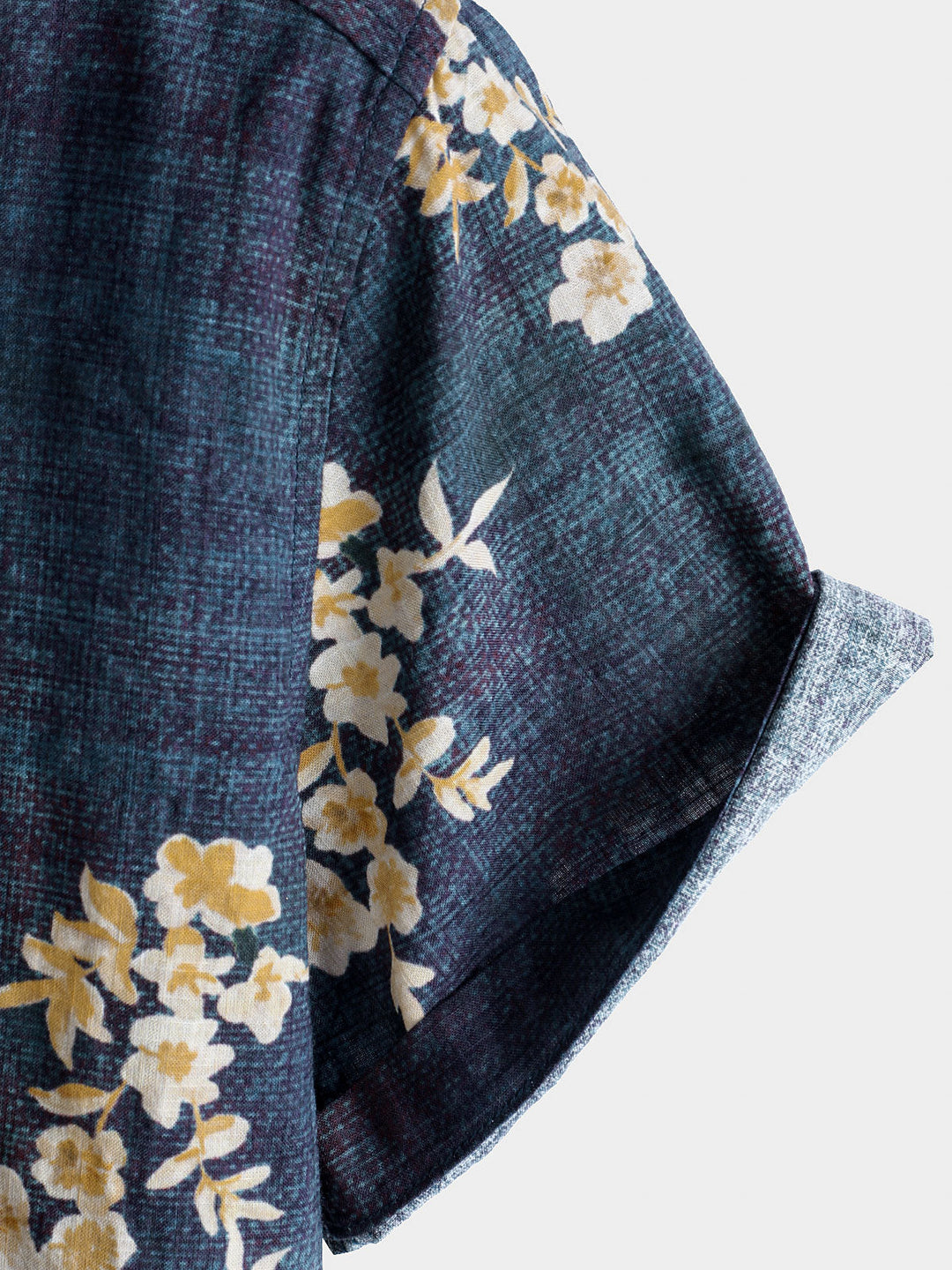Chemise boutonnée décontractée à manches courtes et imprimé floral pour homme