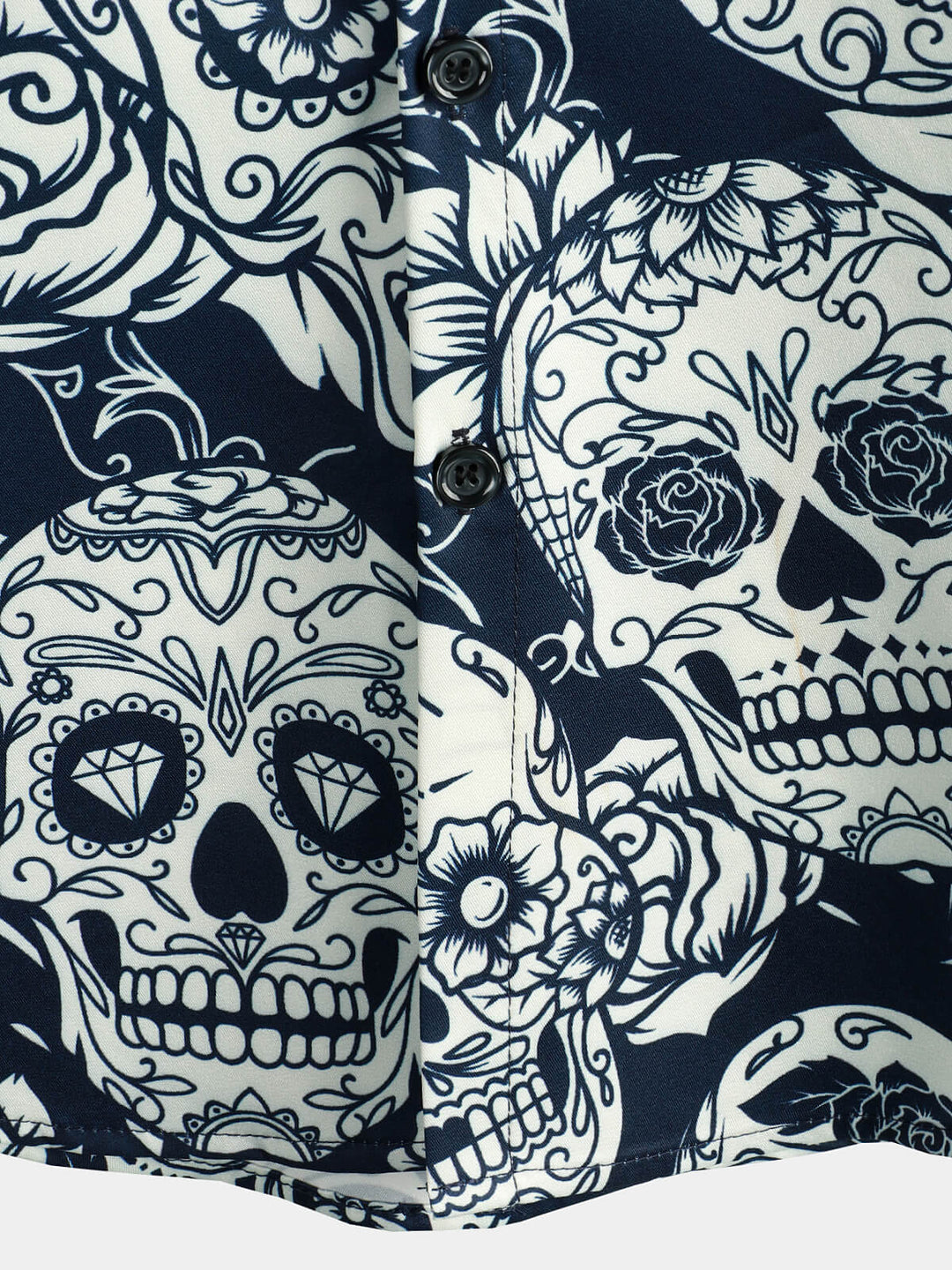 Chemise hawaïenne à manches courtes pour hommes imprimé Floral crâne de sucre Cool boutonnée drôle