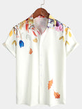 Chemise d'Été Décontractée à Fleurs pour Homme, Boutonnée, à Manches Courtes, Vacances