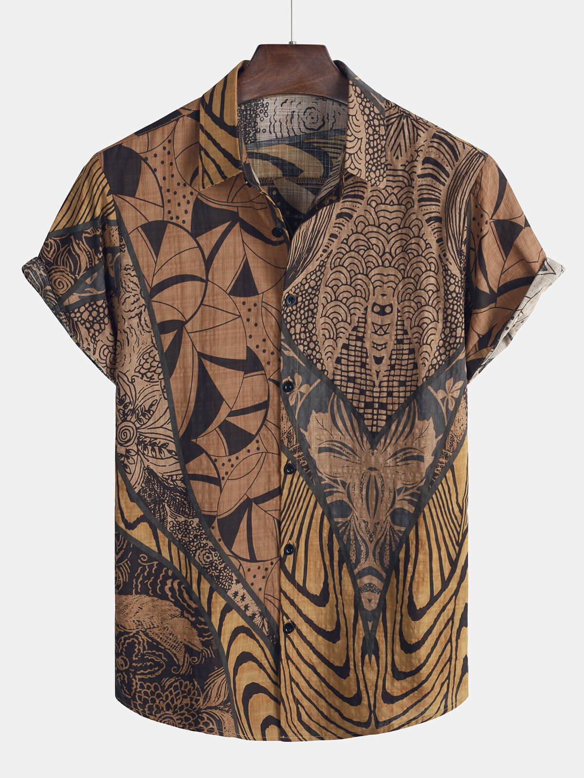 Chemise à manches courtes pour homme Retro Holiday Summer Vintage Button Up Vacation Beach