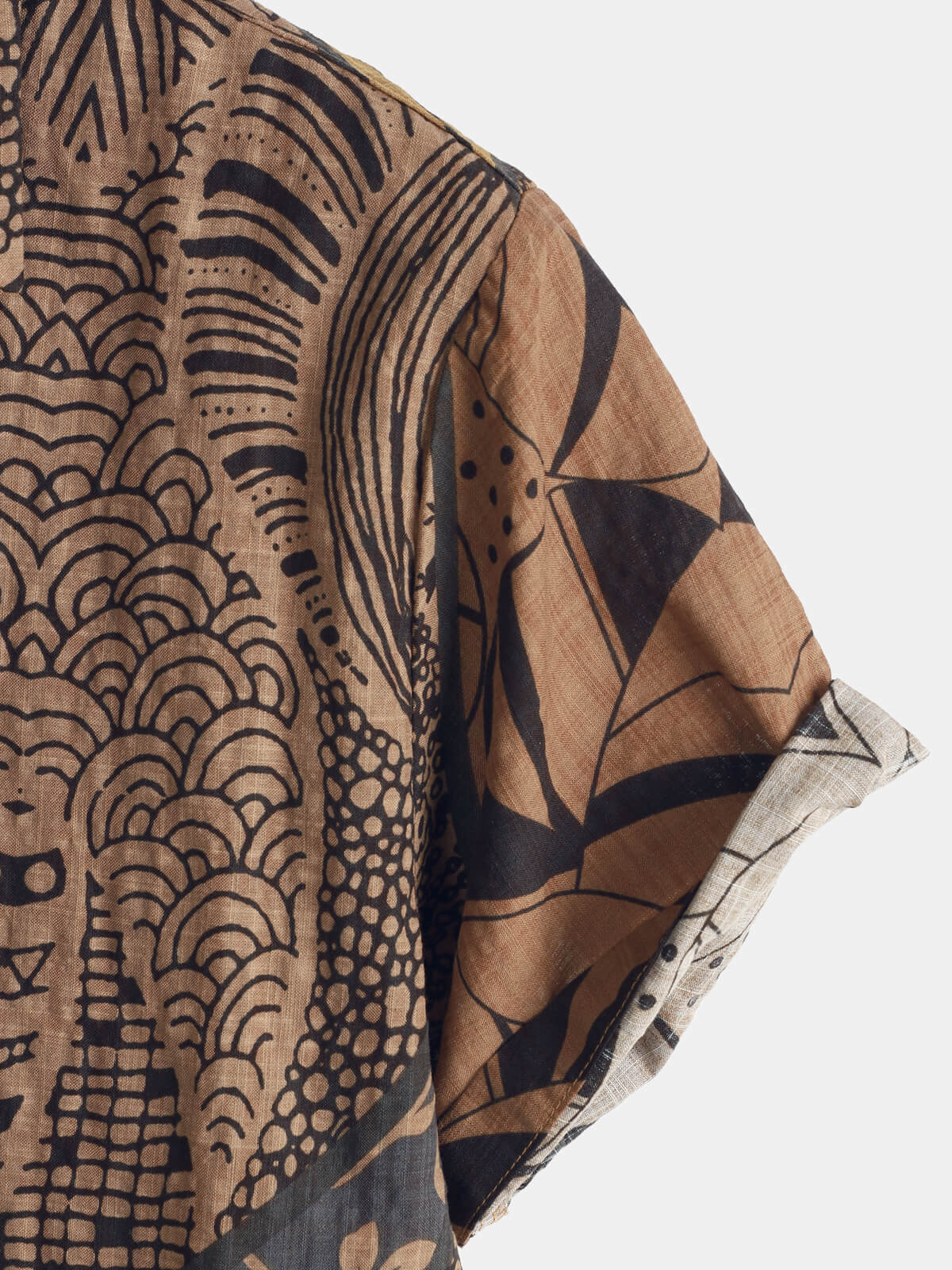 Chemise d'Été Rétro Vintage pour Homme avec Boutons pour Vacances à la Plage à Manches Courtes