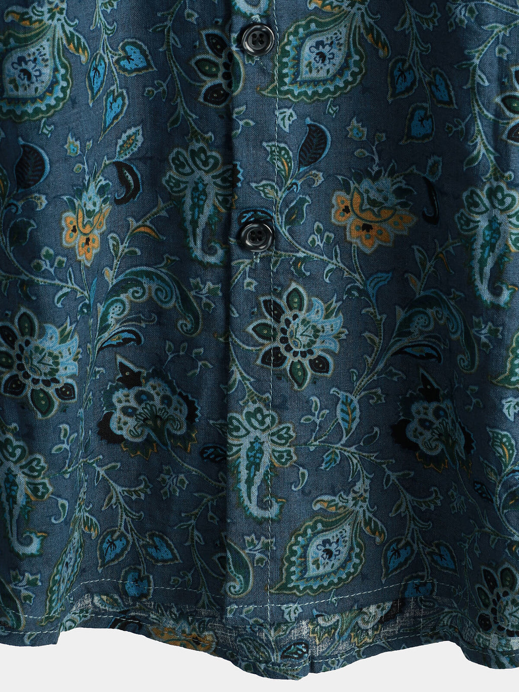 Chemise à manches courtes pour hommes Paisley Vintage Floral Retro Button Up Blue Summer Holiday