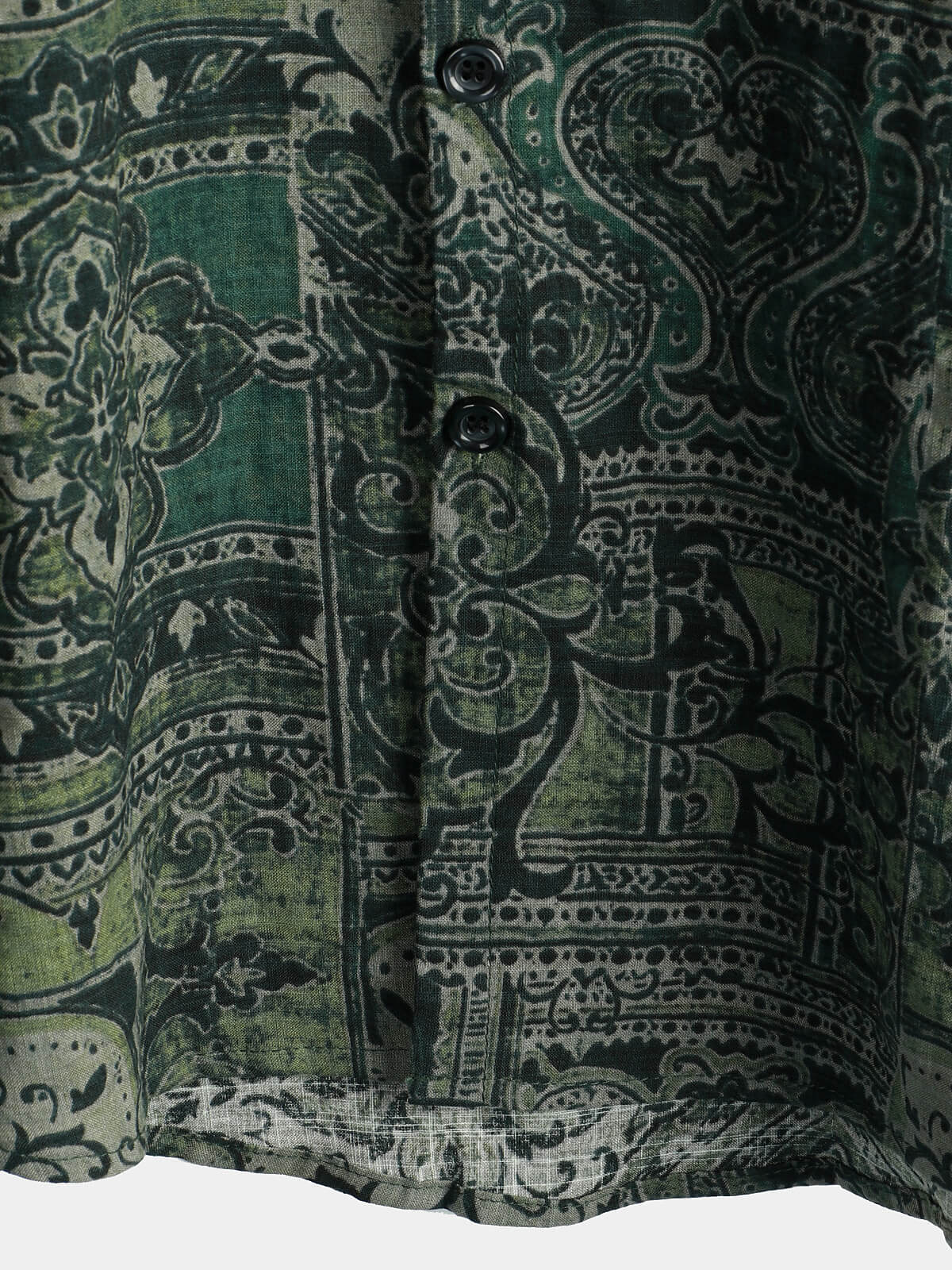 Chemise à manches courtes en coton à imprimé cachemire floral rétro pour homme