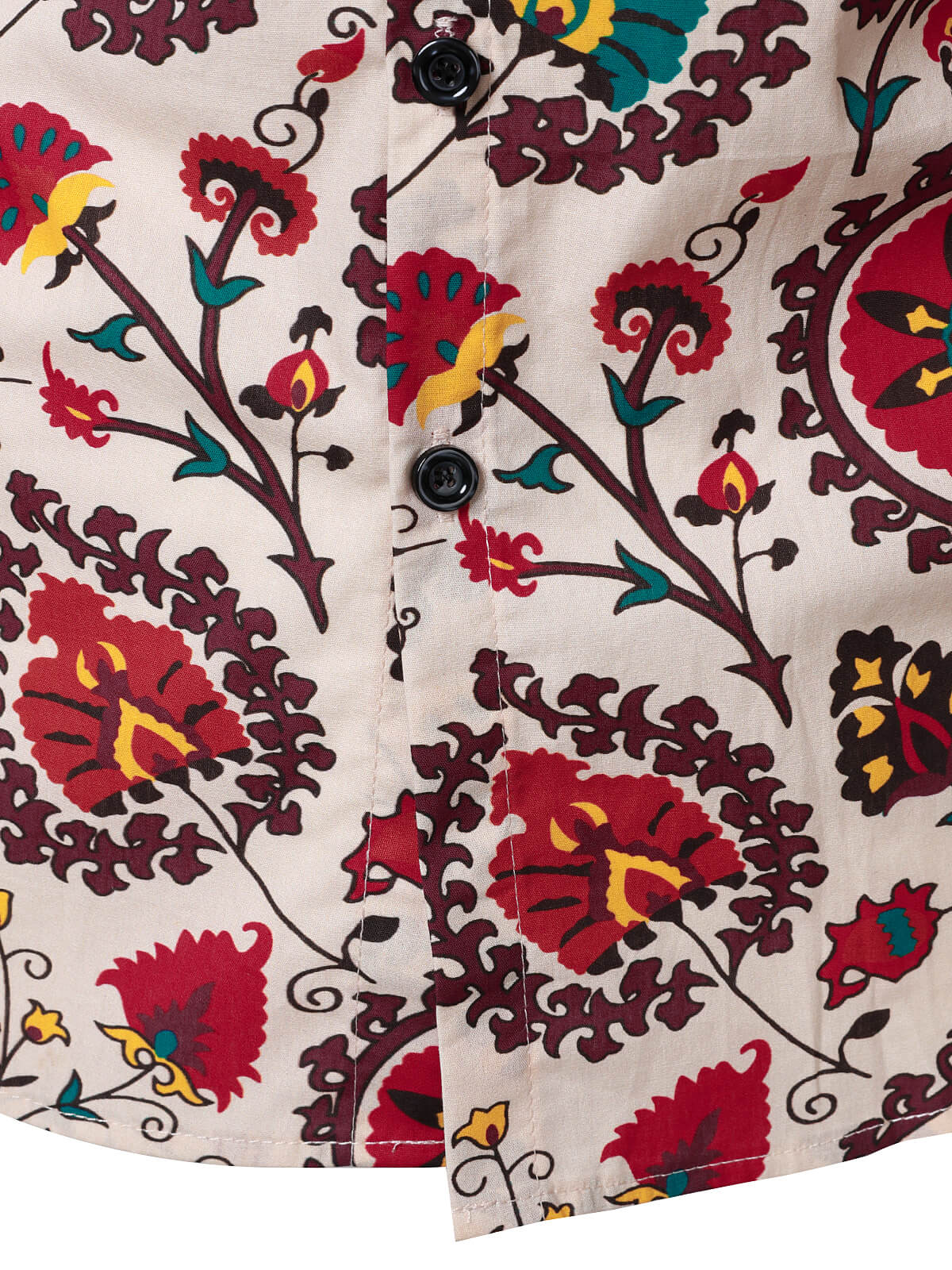 Chemise à manches longues en coton à imprimé vintage pour homme