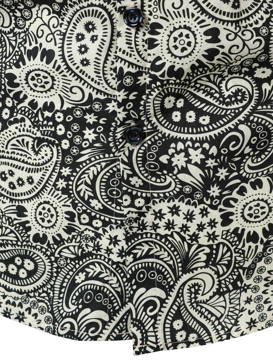 Chemise à manches longues en coton à imprimé cachemire vintage pour homme