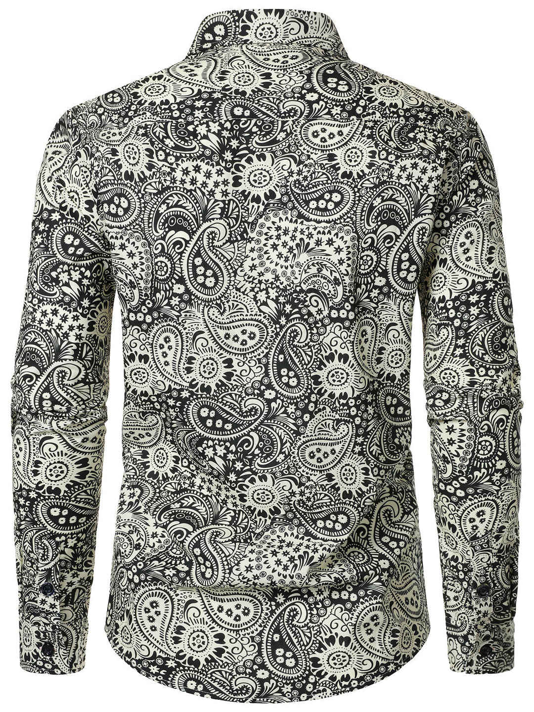 Chemise à manches longues en coton à imprimé cachemire vintage pour homme