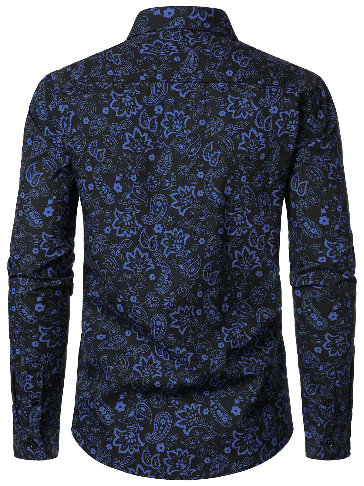 Chemise à manches longues en coton à imprimé cachemire pour homme