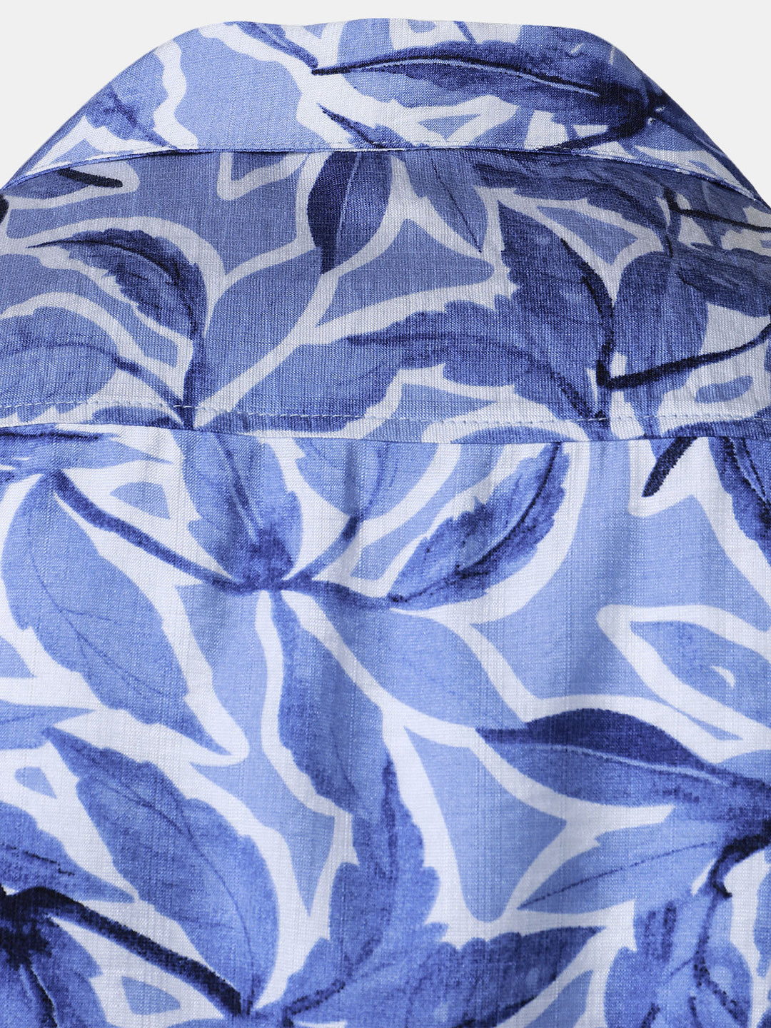 Chemise Homme à Boutons Manches Courtes à Imprimé Tropical Bleu avec Poche Style Resort