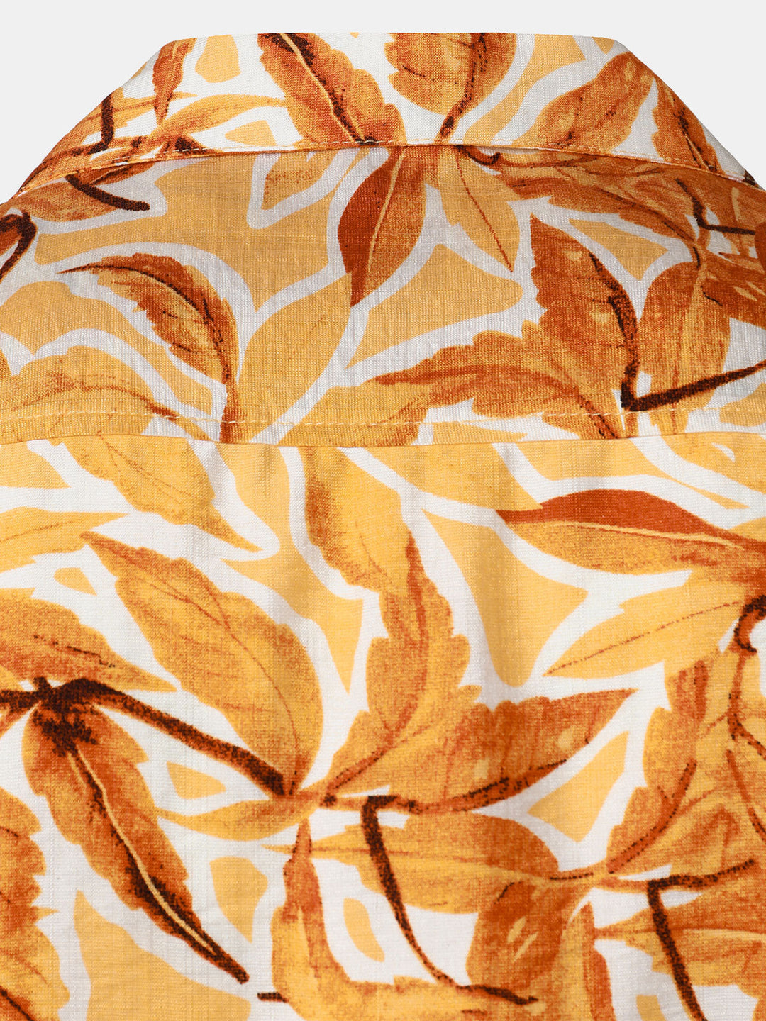 Chemise Homme à Boutons Manches Courtes à Imprimé Tropical Jaune avec Poche Style Hawaïen